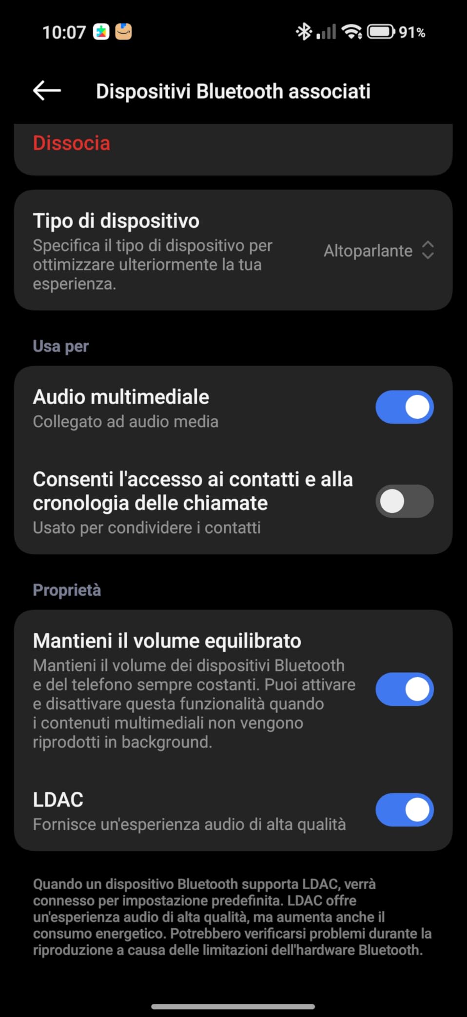 Qualità LDAC sorprendente