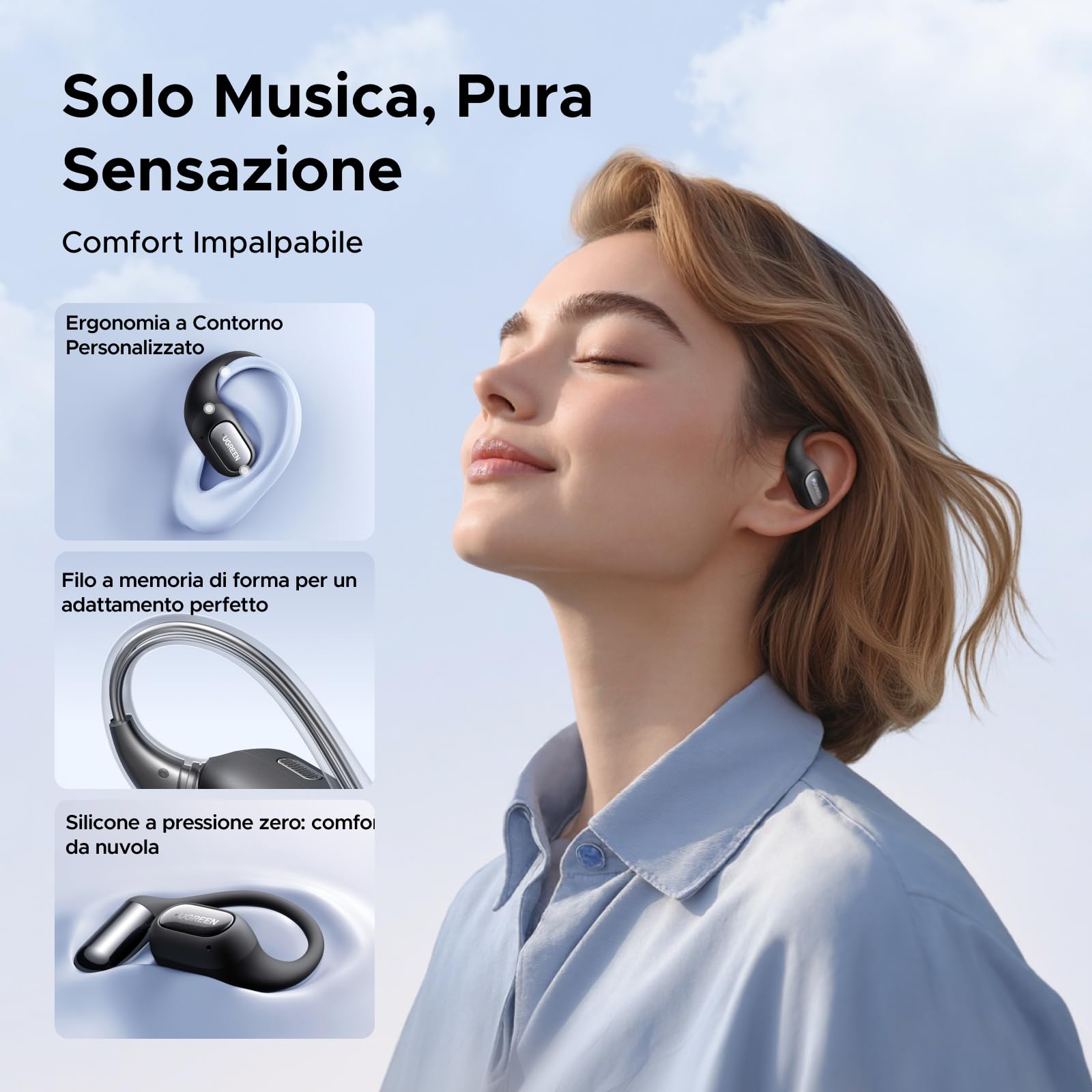 ugreen-fitbuds-cuffie-open-ear-bluetooth-6-0-nero image 2