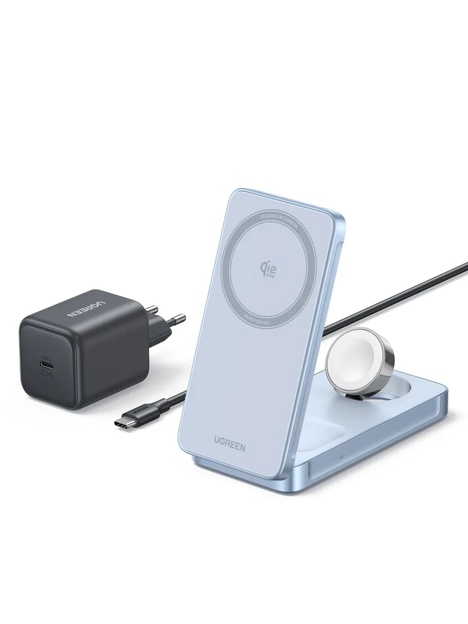 ugreen-magflow-3-in-1-qi2-25w-stazione-ricarica-wireless-magsafe-pieghevole image 1