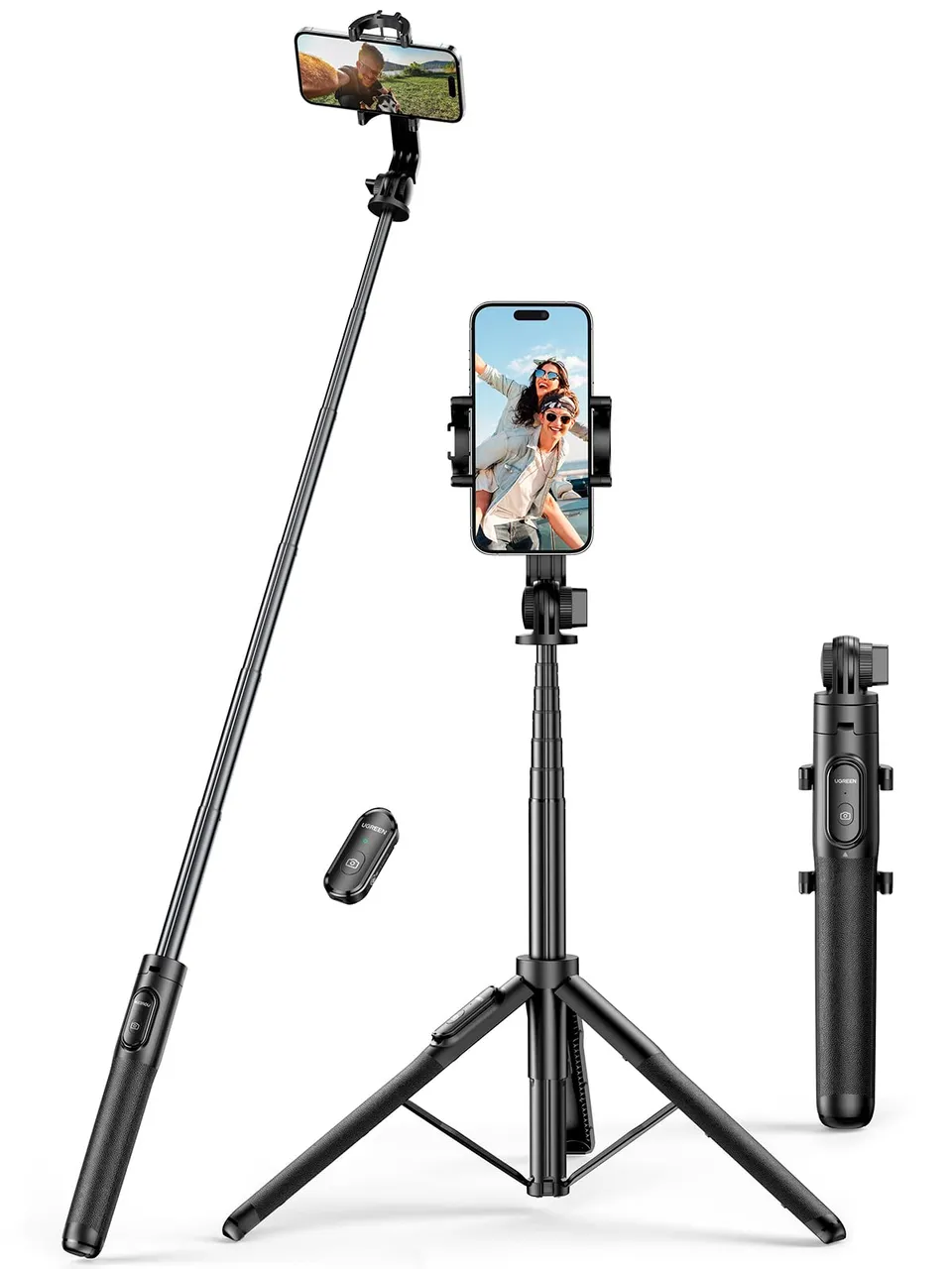 ugreen-treppiede-selfie-stick-bluetooth-3-in-1-estensibile-150cm-con-telecomando image 1
