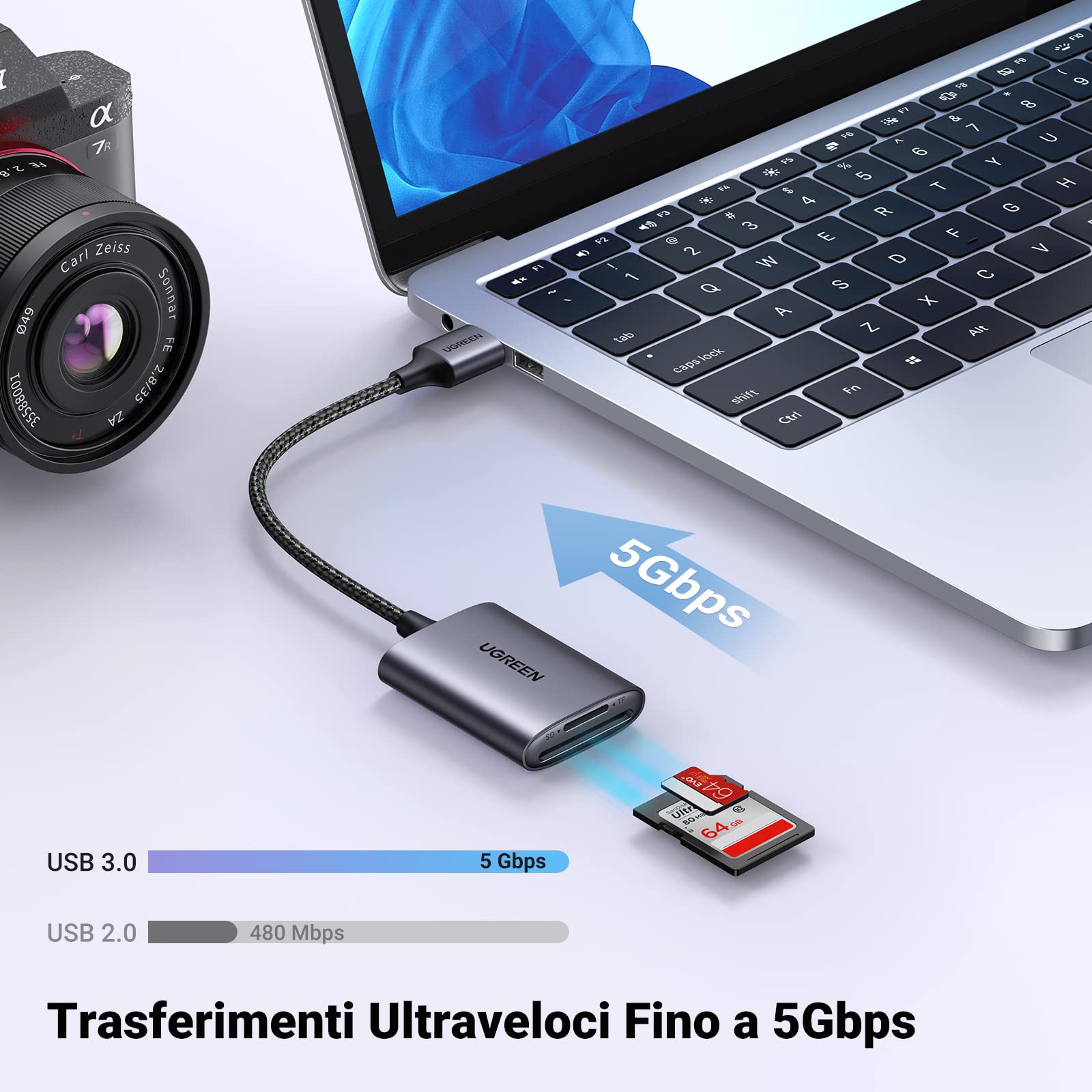 ugreen-lettore-schede-sd-tf-usb-3-0-in-alluminio-5gbps-doppio-slot image 2