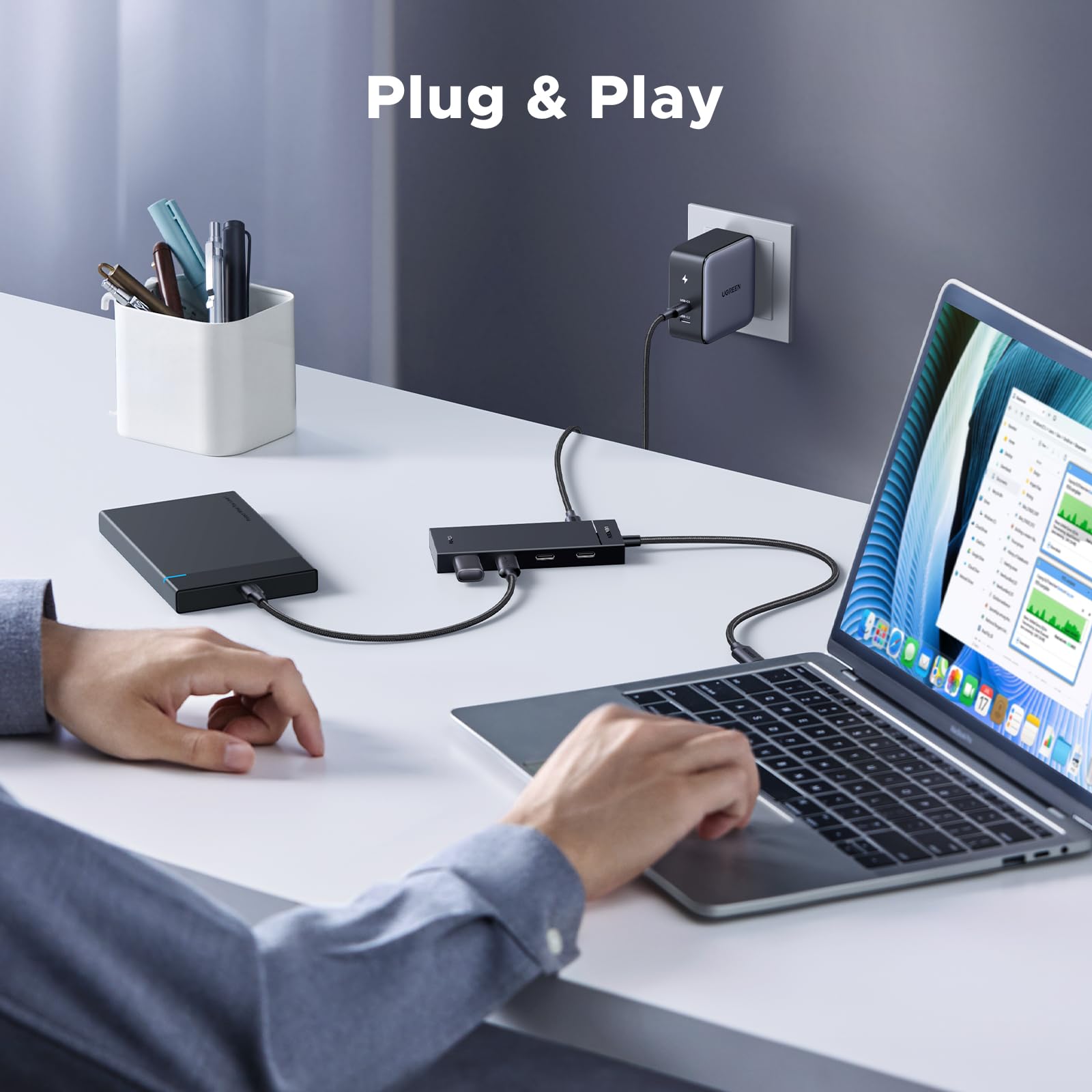 ugreen-hub-usb-c-5-in-1-10gbps-con-ricarica-pd-100w image 5