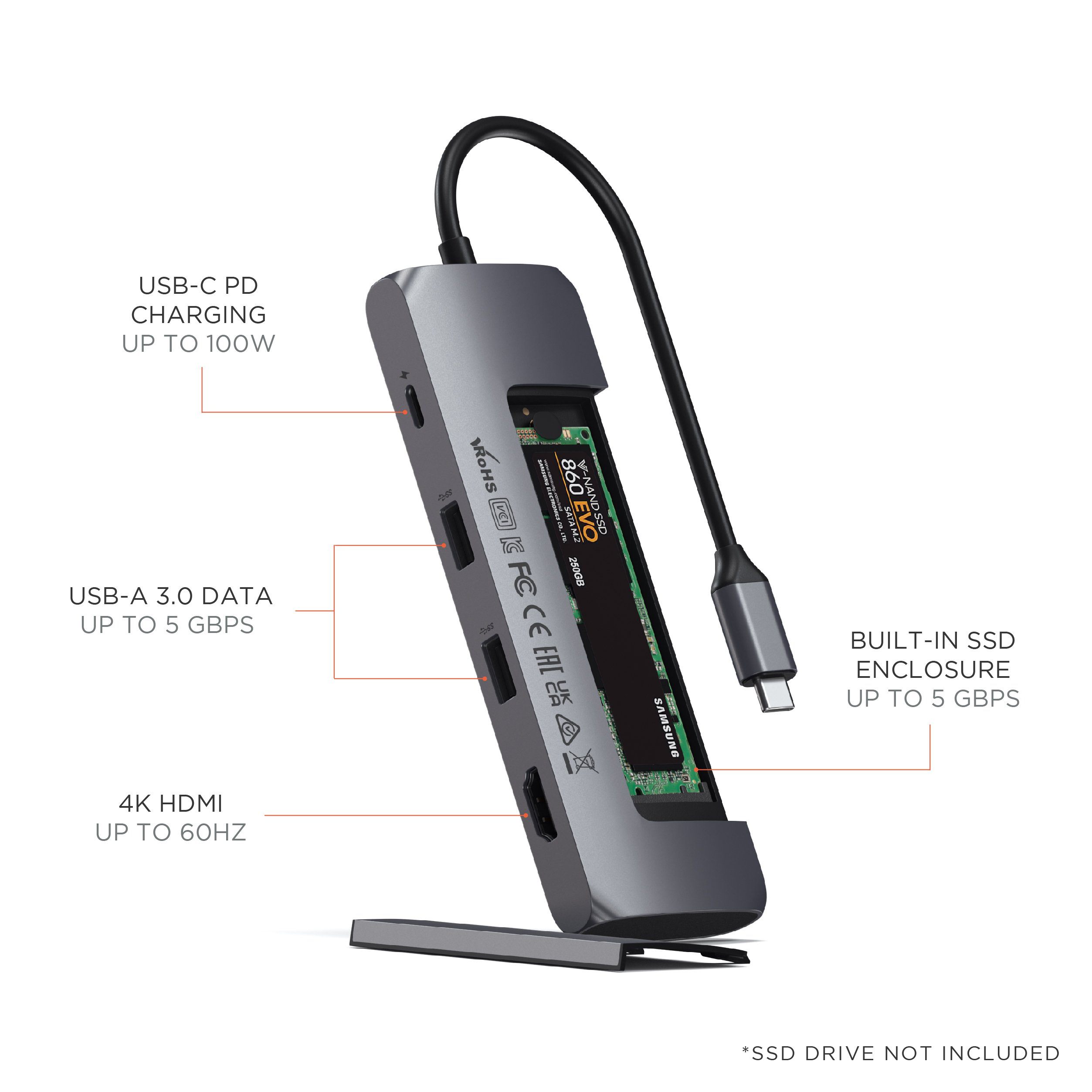 satechi-usb-c-hybrid-multiport-adapter-con-vano-ssd image 2