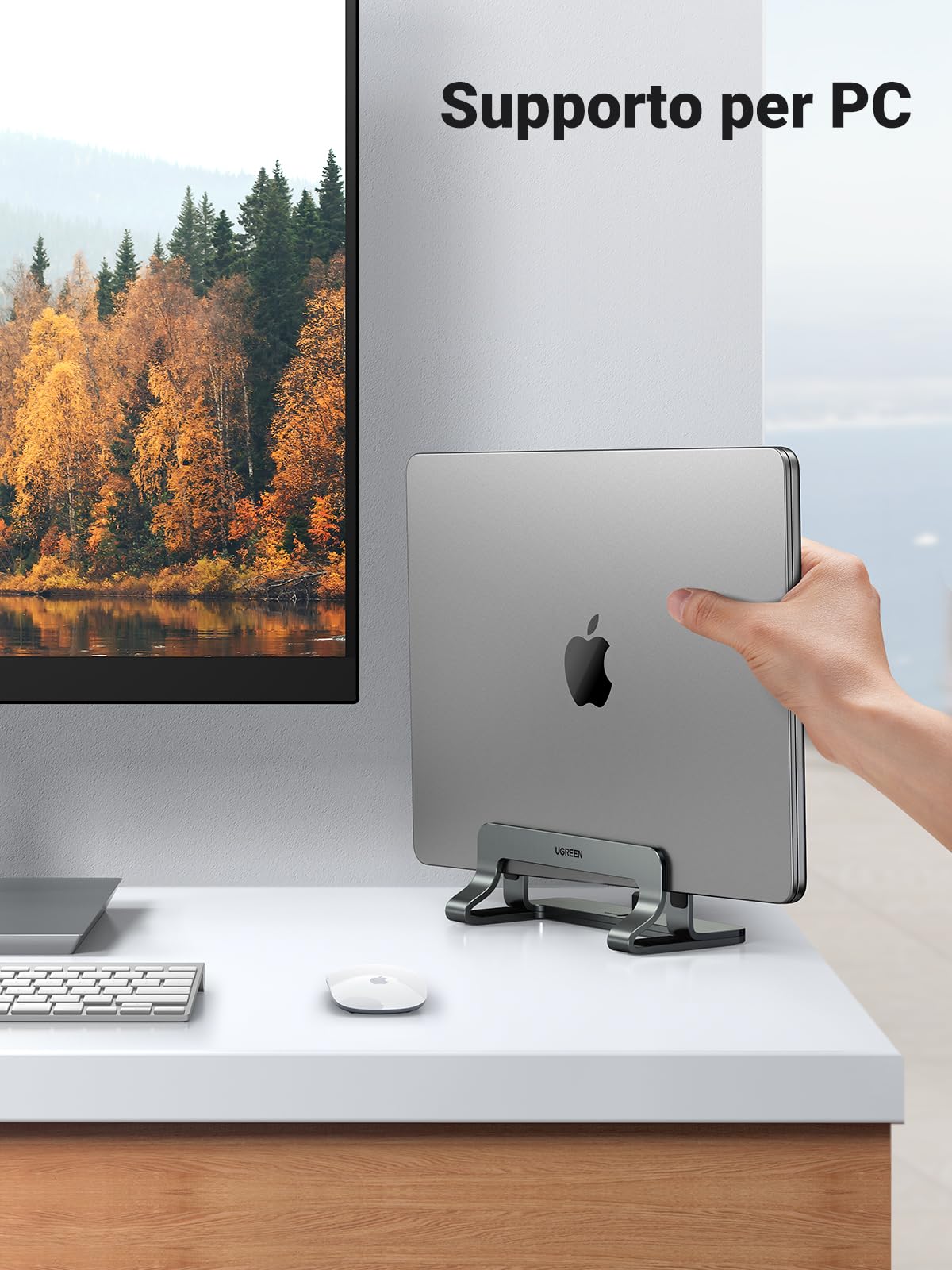 ugreen-supporto-verticale-laptop-in-alluminio-regolabile-grigio image 4