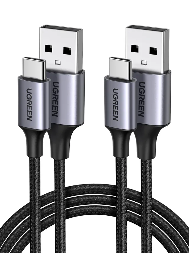 ugreen-cavo-usb-a-a-usb-c-3a-qc3-0-0-5m-nylon-2-pezzi image 1