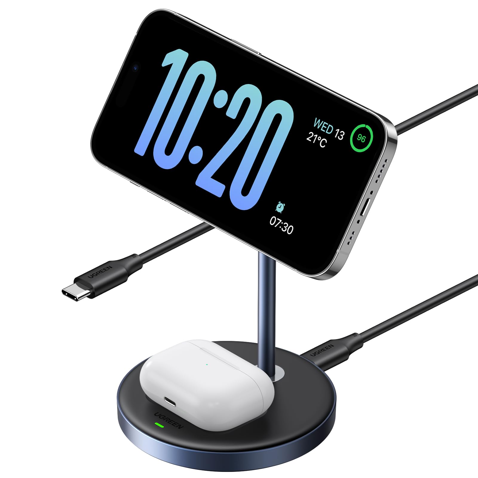 ugreen-zapix-stazione-di-ricarica-wireless-magsafe-2-in-1-per-iphone-e-airpods image 1