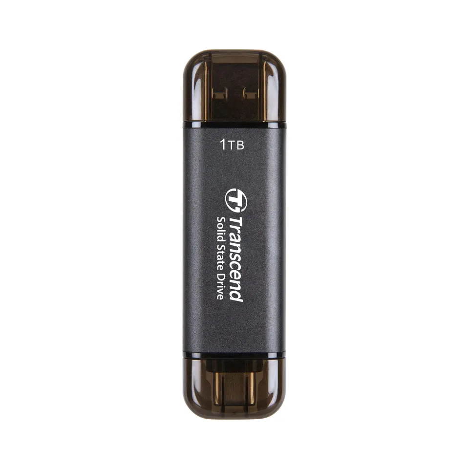 transcend-esd310c-ssd-esterno-portatile-da-1-tb-usb-type-a-type-c-nero image 1