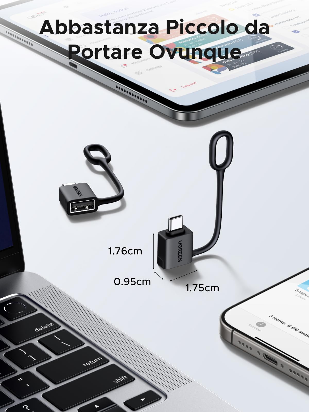 ugreen-adattatore-usb-c-a-usb-a-3-2-10gbps-otg-2-pezzi-anti-smarrimento image 7