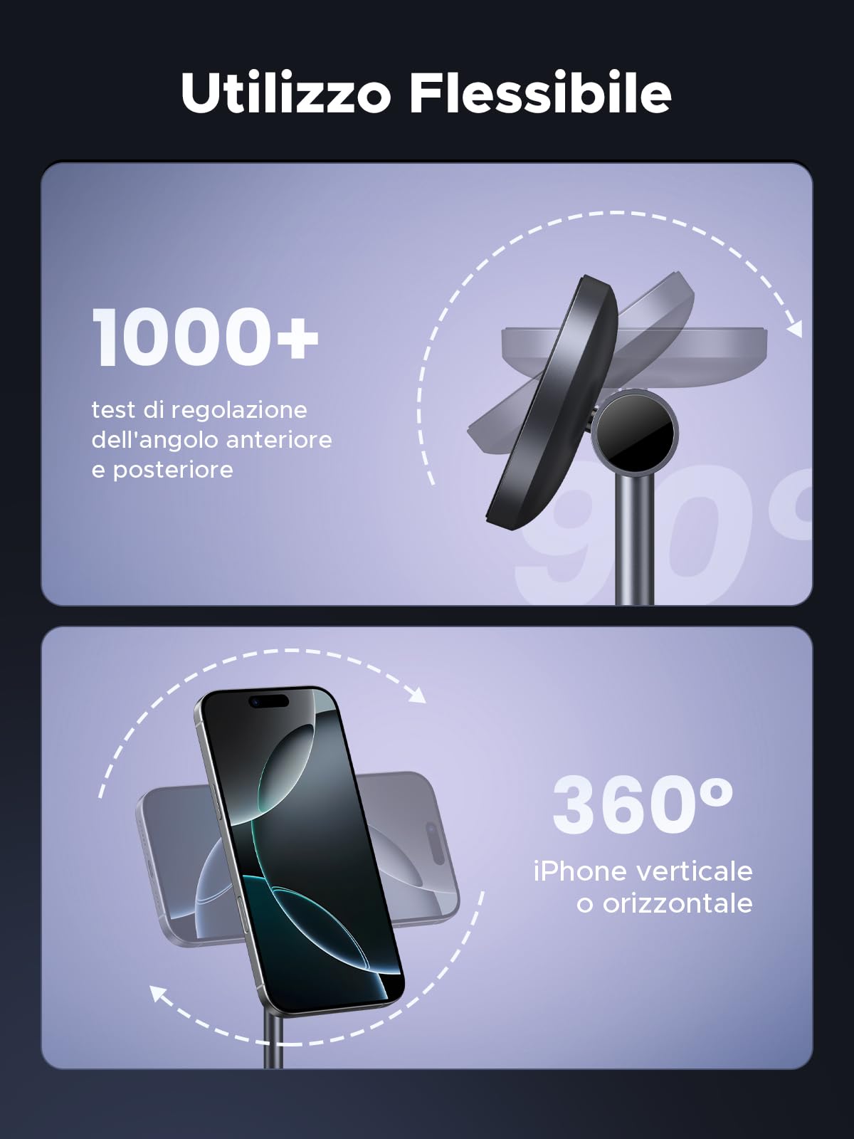 ugreen-magflow-qi2-15w-stazione-di-ricarica-wireless-magnetica-2-in-1-per-iphone image 5
