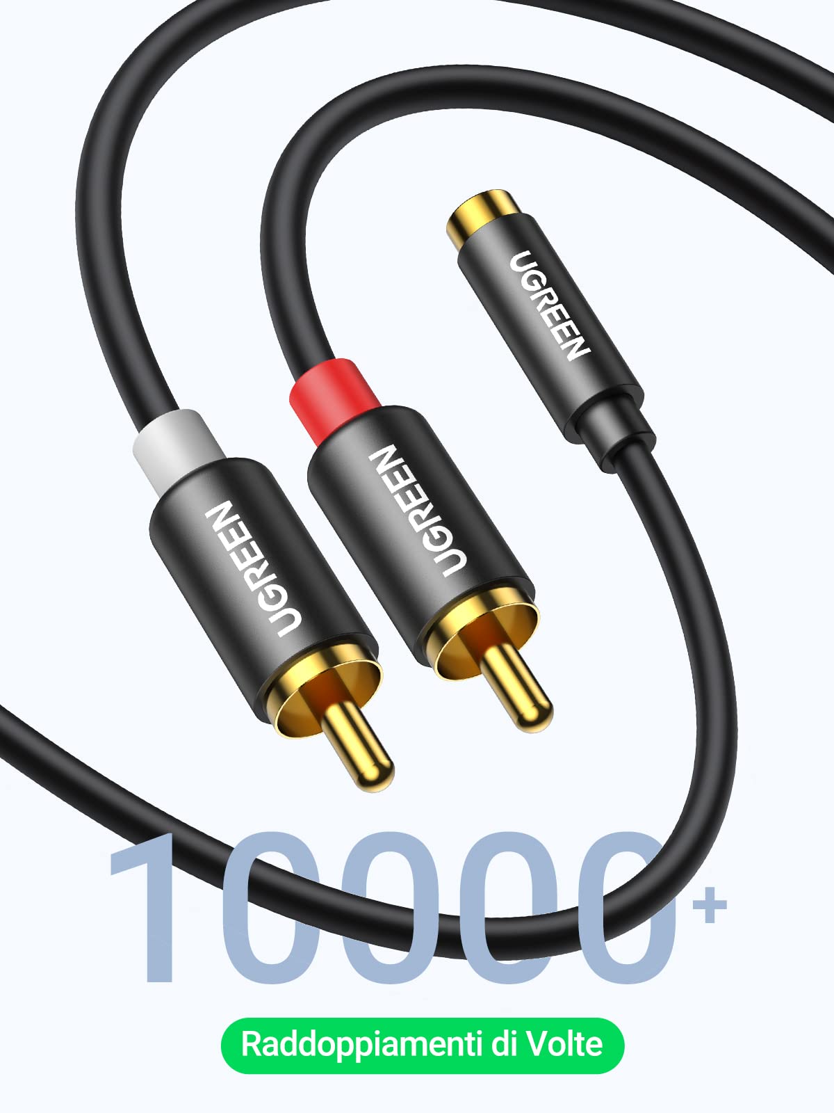ugreen-adattatore-audio-2rca-maschio-a-jack-3-5mm-femmina-25cm-in-alluminio image 6