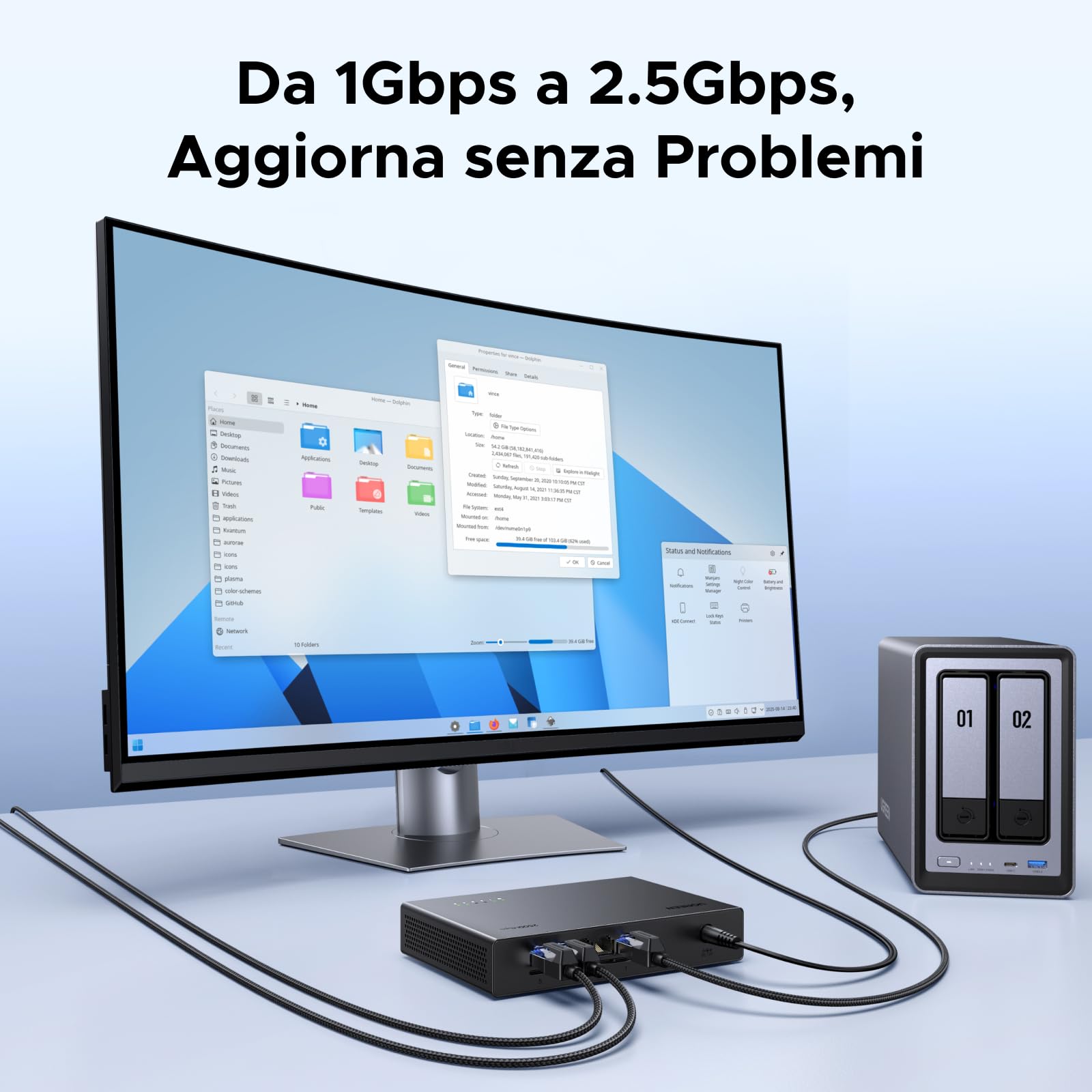 ugreen-switch-ethernet-2-5g-a-5-porte-rj45-non-gestito image 4