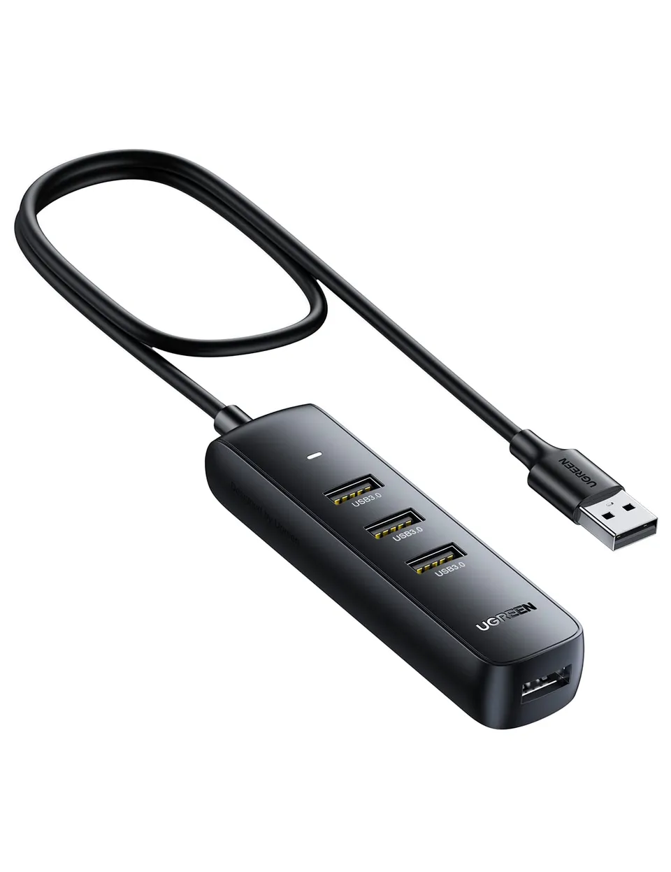 ugreen-hub-4-porte-usb-3-0-5gbps-con-cavo-1-metro-e-alimentazione-5v-2a image 1