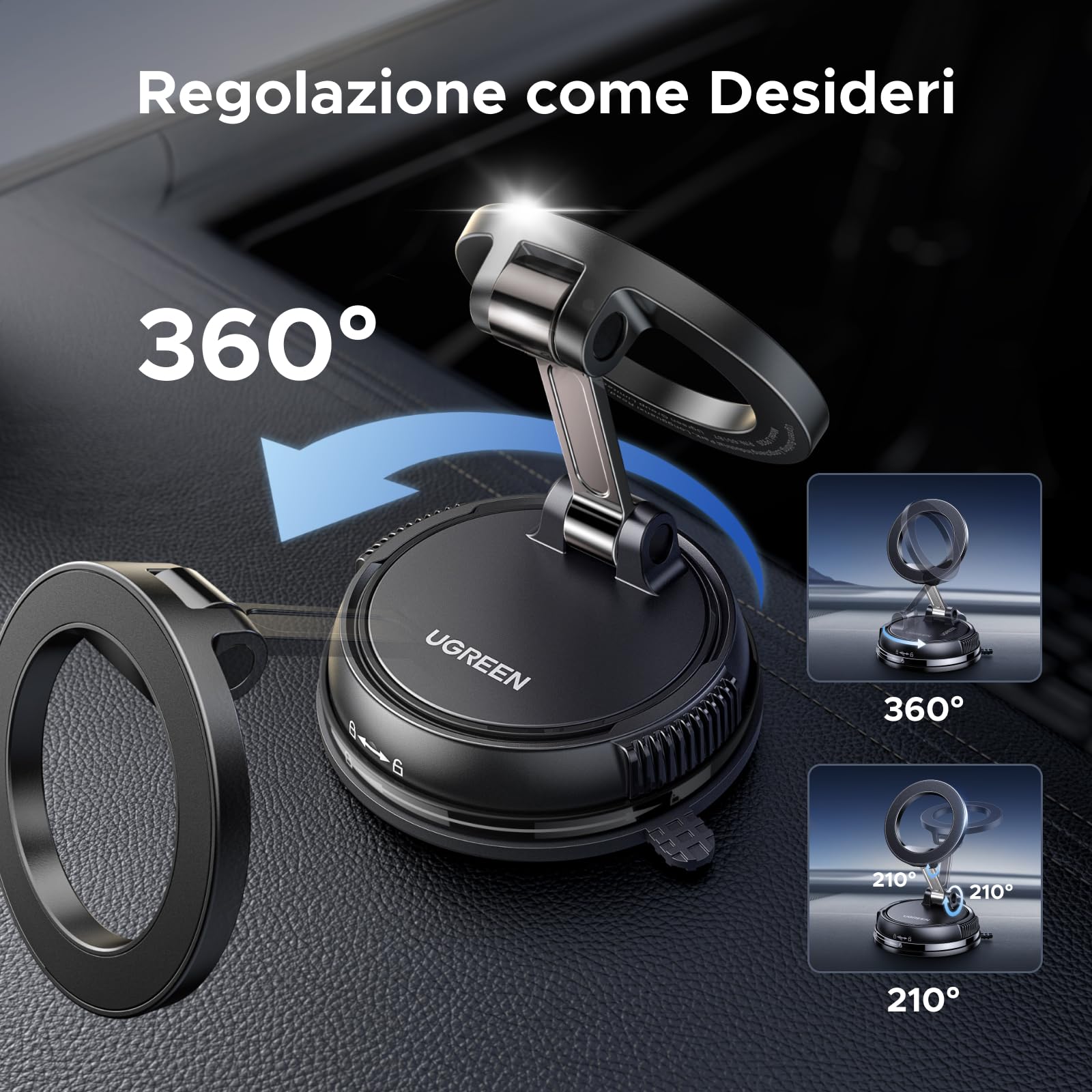 ugreen-supporto-telefono-auto-magnetico-magsafe-360-ventosa-nero image 8