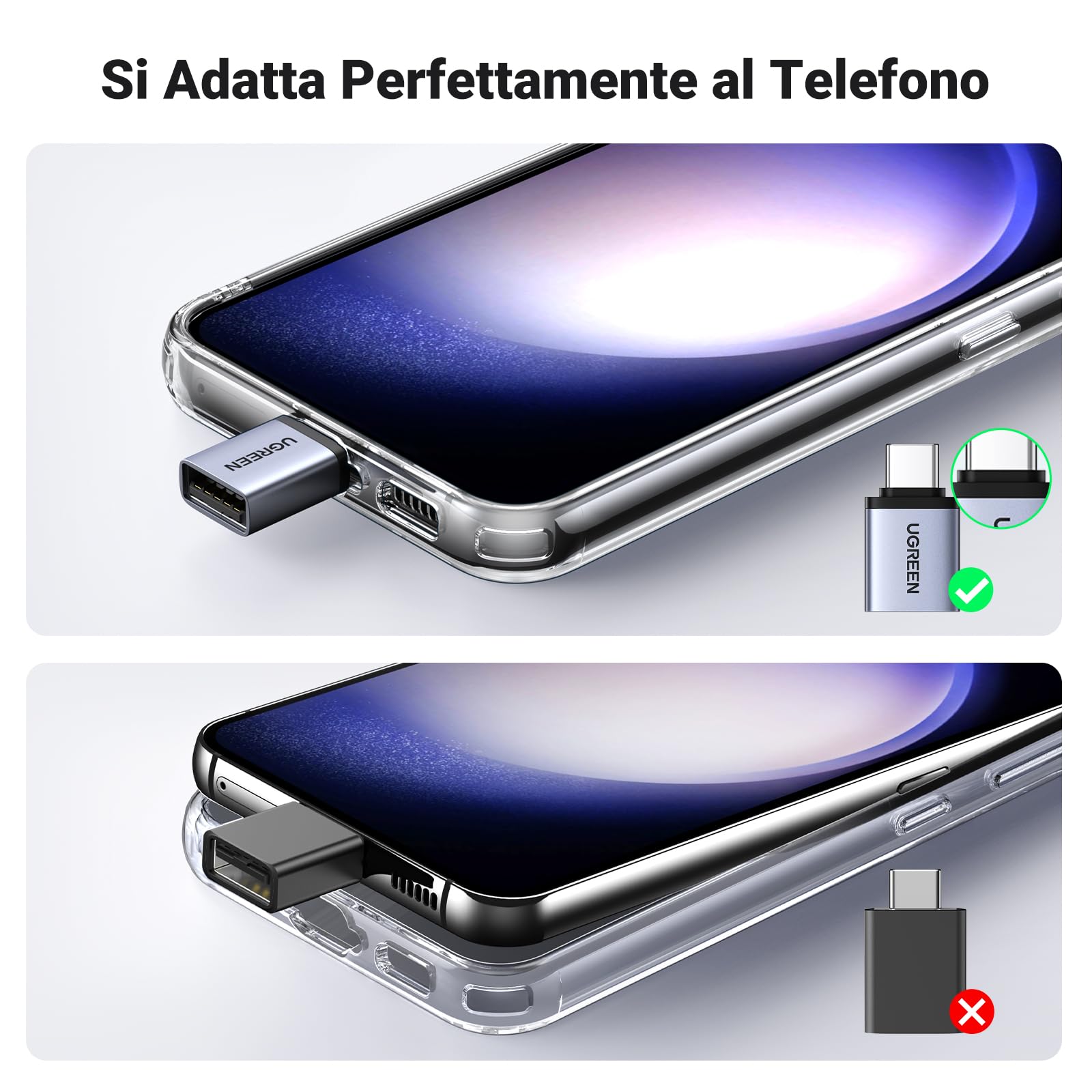 ugreen-adattatore-usb-c-a-usb-a-3-0-otg-5gbps-grigio-2-pezzi image 8