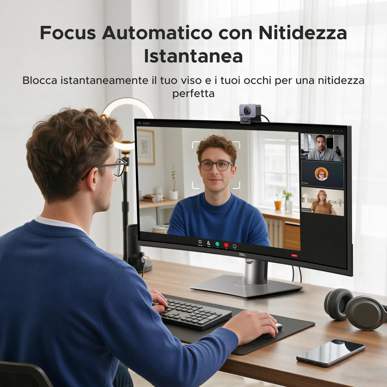 ugreen-finecam-webcam-4k-30fps-usb-con-autofocus-e-doppio-microfono image 6