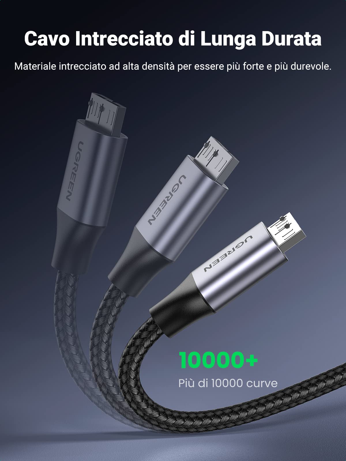 ugreen-cavo-micro-b-a-usb-3-0-a-0-5m-5gbps-nylon image 4