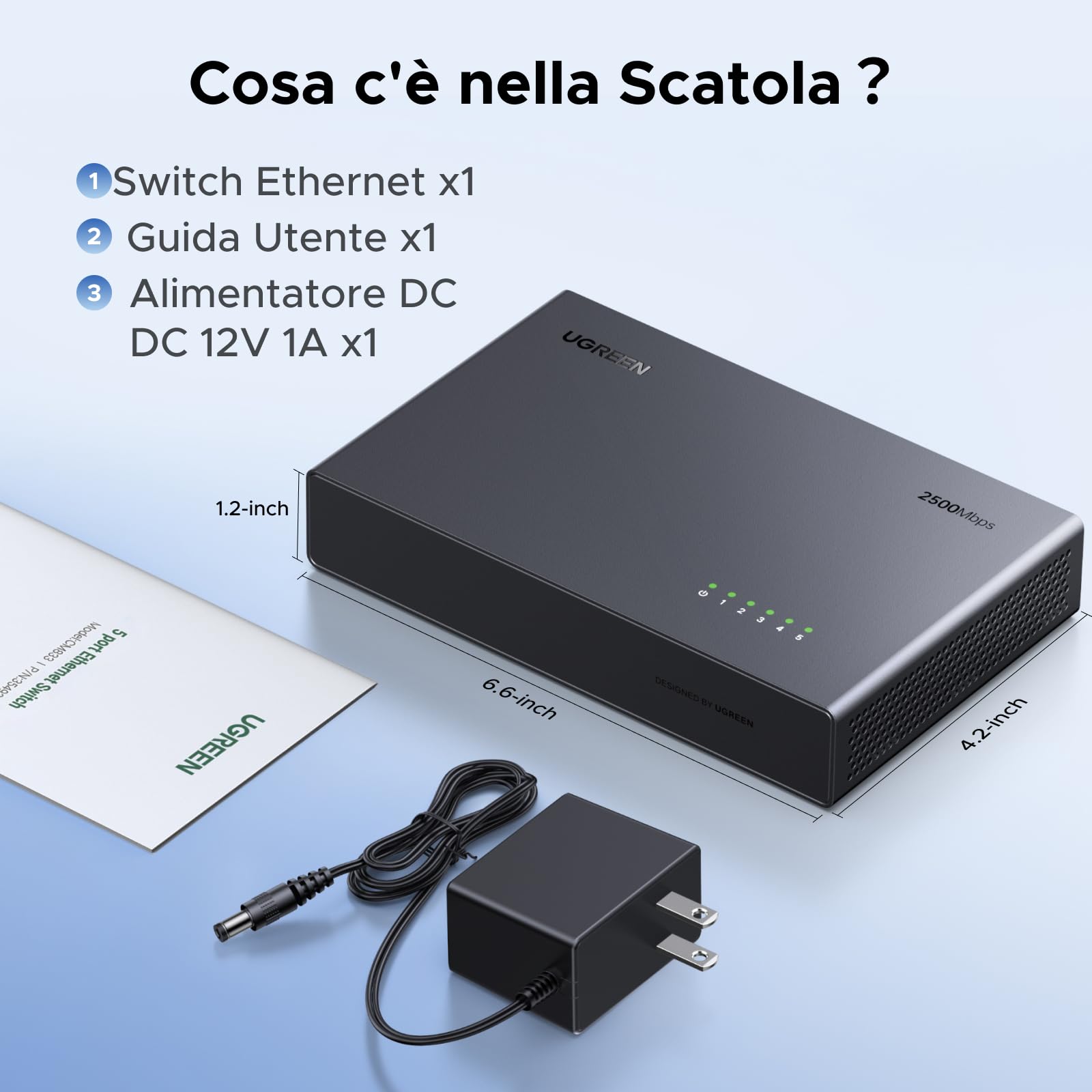 ugreen-switch-ethernet-2-5g-a-5-porte-rj45-non-gestito image 8