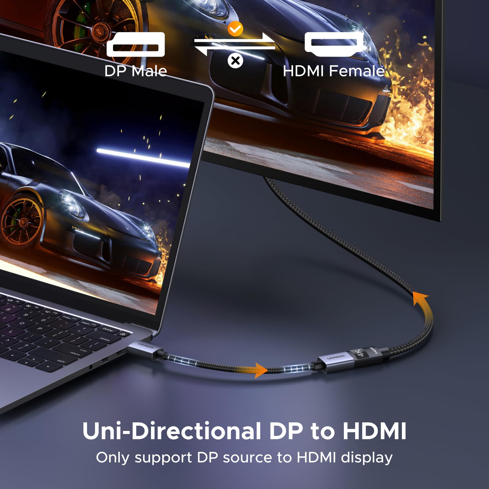 ugreen-adattatore-displayport-a-hdmi-4k-30hz-confezione-2-pezzi-unidirezionale image 3