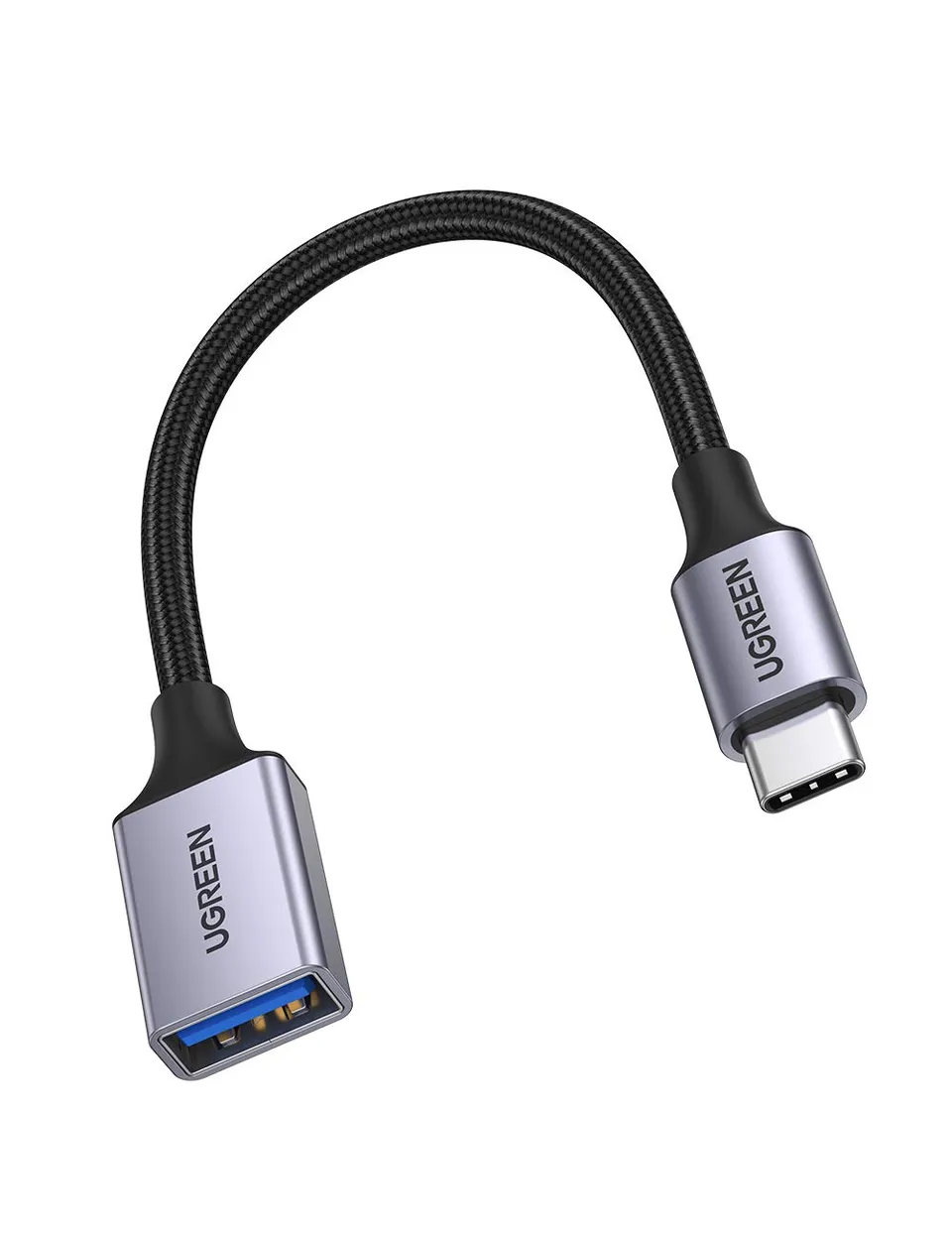 ugreen-adattatore-otg-usb-c-maschio-a-usb-3-0-femmina-5gbps-nylon-grigio image 1