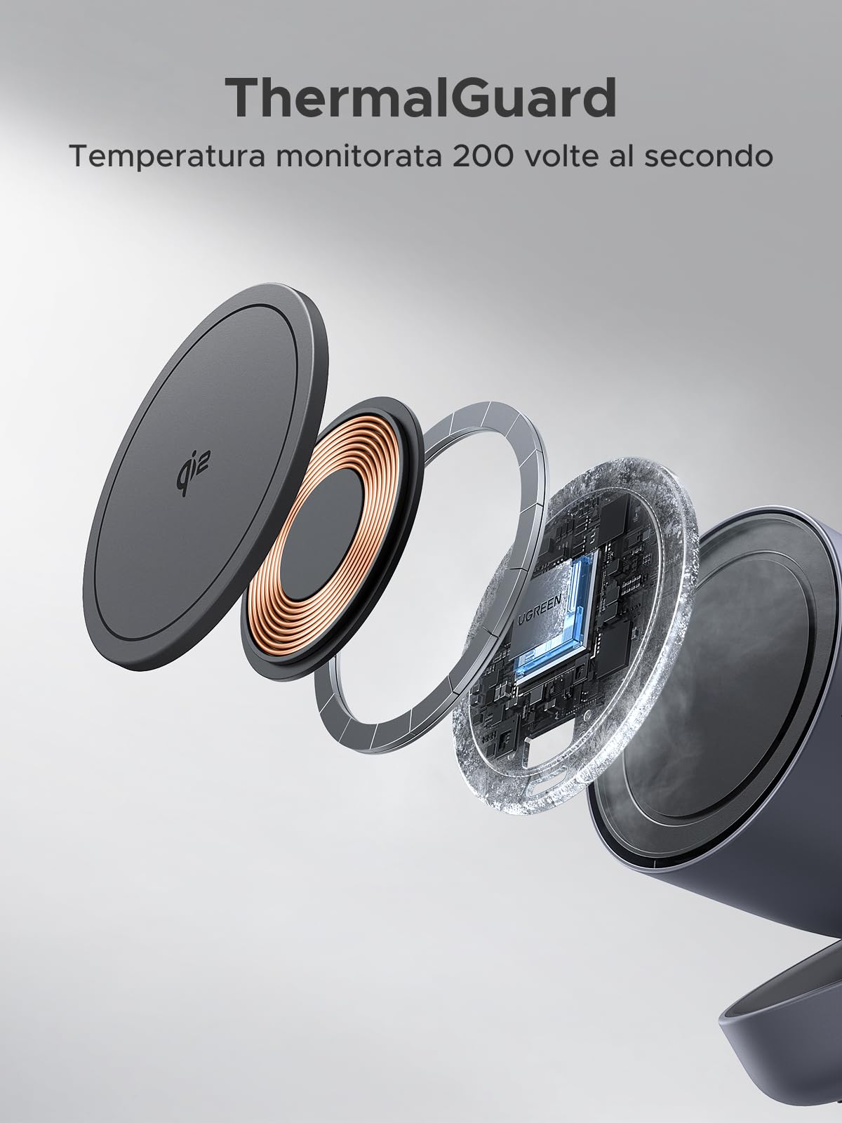 ugreen-zapix-caricatore-wireless-2in1-magsafe-qi2-15w-grigio image 4
