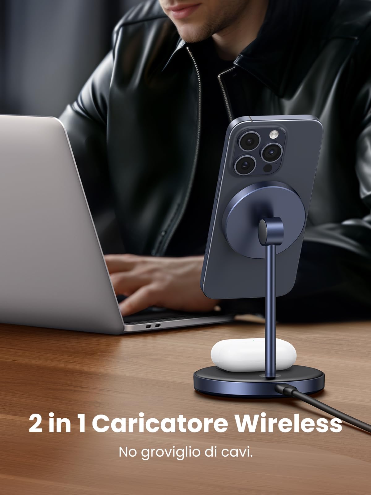 ugreen-zapix-stazione-di-ricarica-wireless-magsafe-2-in-1-per-iphone-e-airpods image 5