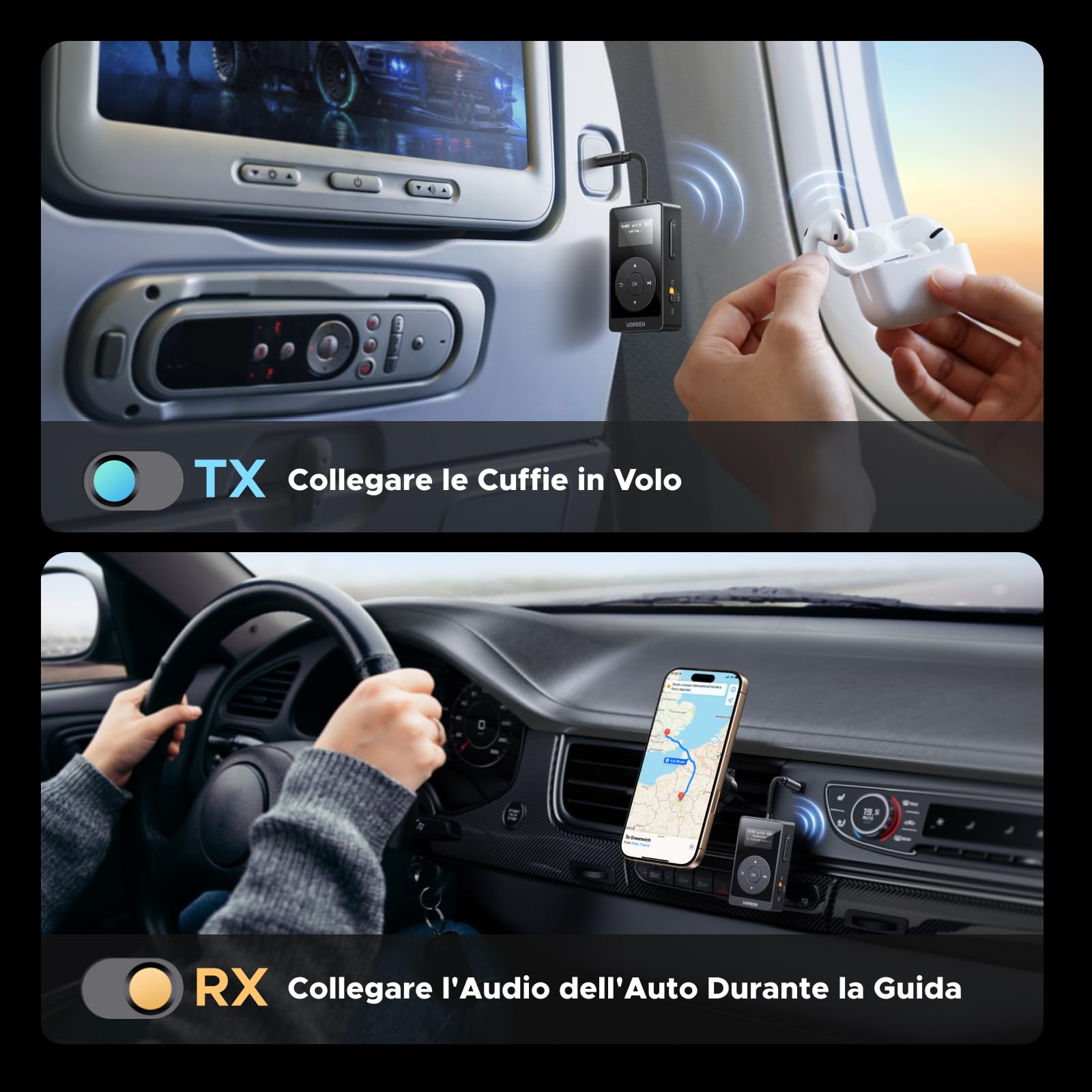 ugreen-trasmettitore-ricevitore-bluetooth-5-3-aptx-con-display-lcd-32h image 6