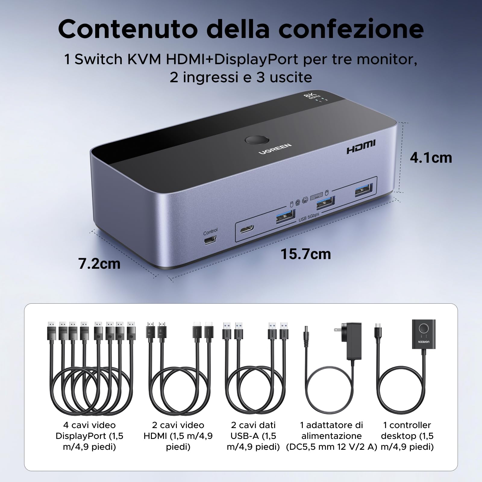 ugreen-switch-kvm-hdmi-dp-2-pc-x-3-monitor-8k-60hz-con-3x-usb-a-1x-usb-c-5gbps image 8