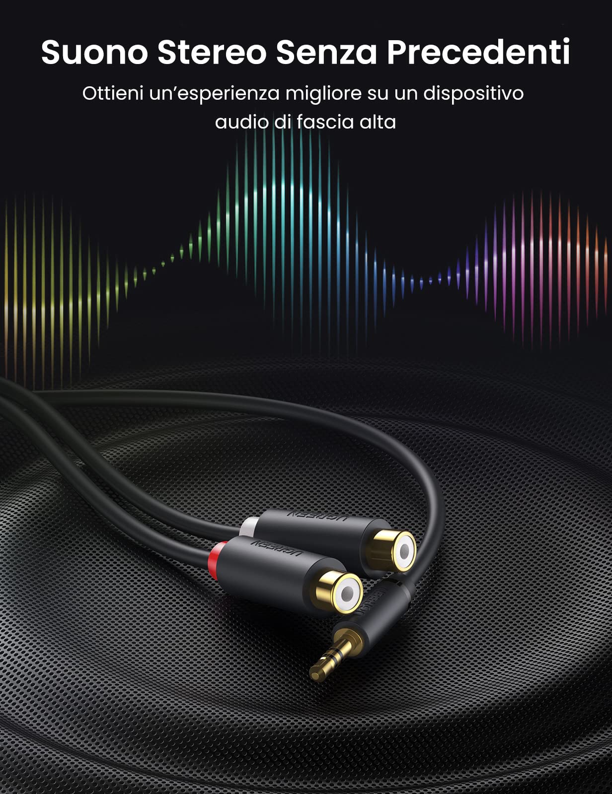 ugreen-cavo-adattatore-2-rca-femmina-a-jack-maschio-3-5mm-20cm image 3