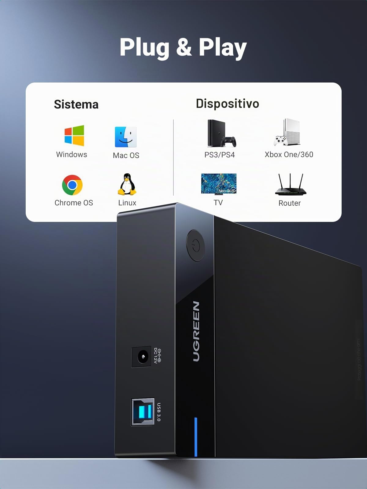 ugreen-case-esterno-3-5-usb-3-0-uasp-5gbps-per-hdd-ssd-sata-fino-a-20tb-con-alim image 6