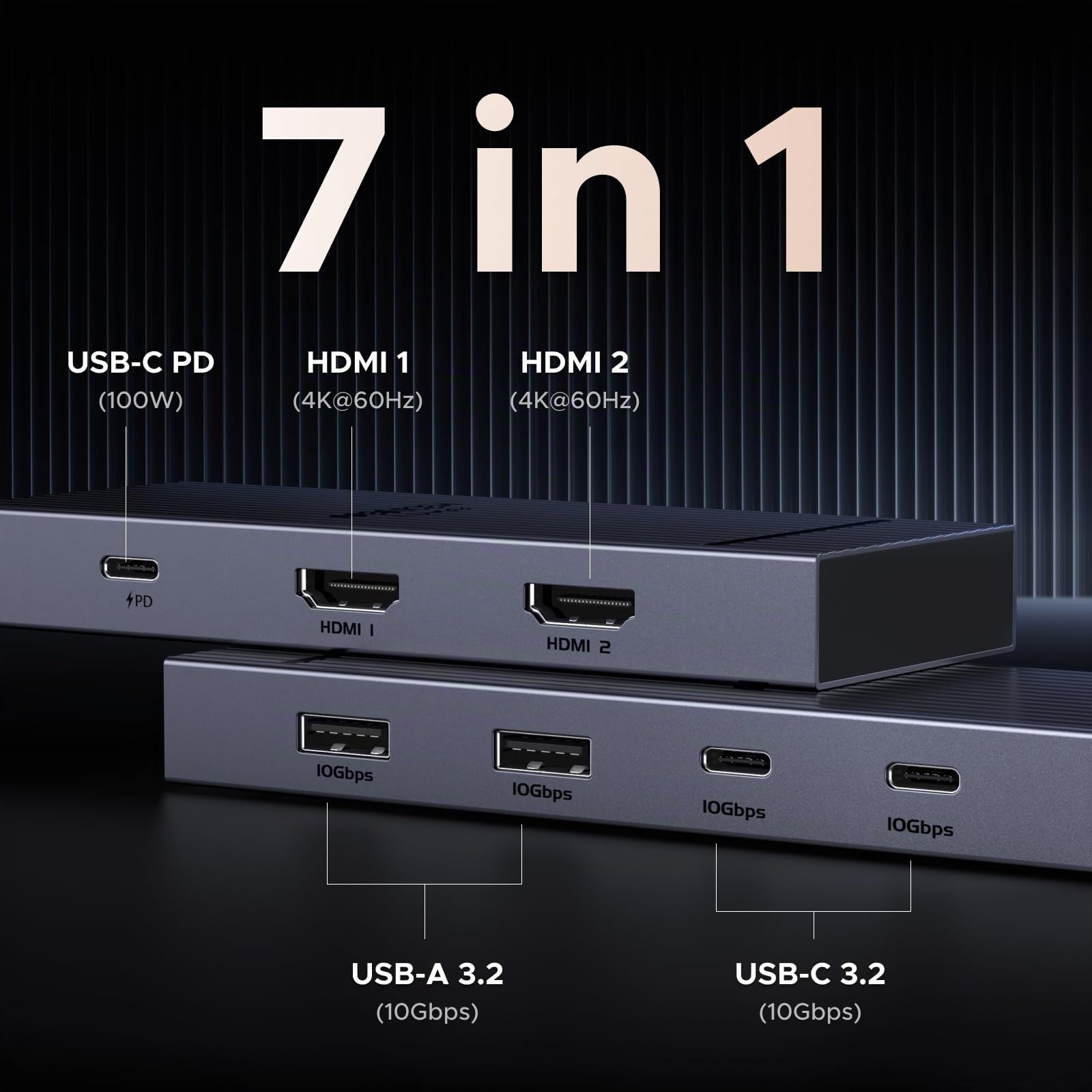 ugreen-revodok-pro-207-hub-usb-c-7-in-1-doppio-hdmi-4k60hz image 2