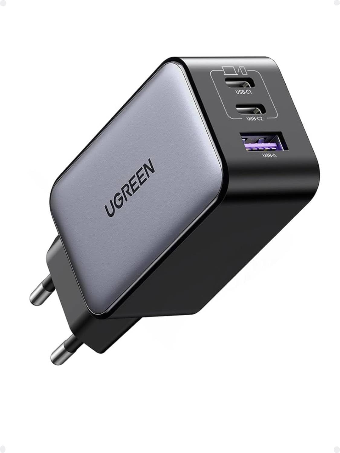 ugreen-nexode-65w-caricatore-usb-c-gan-3-porte-nero image 1