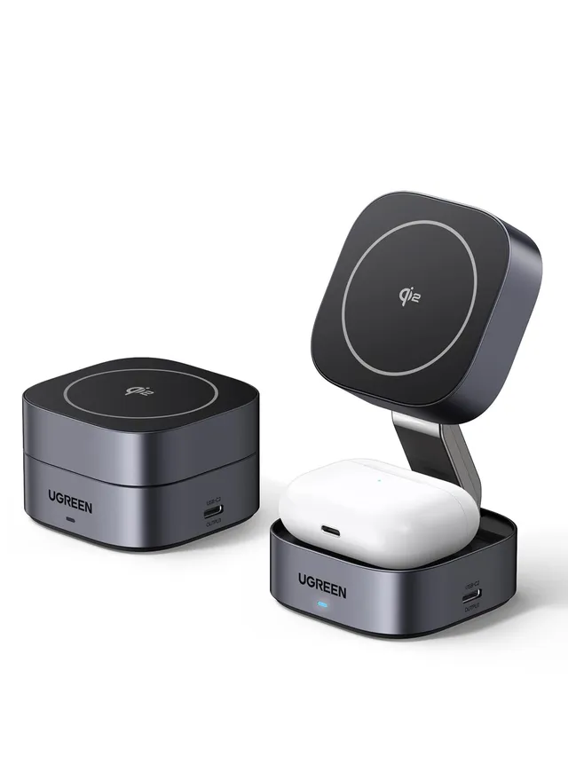 ugreen-magflow-2-in-1-stazione-di-ricarica-wireless-magnetica-qi2-15w-pieghevole image 1