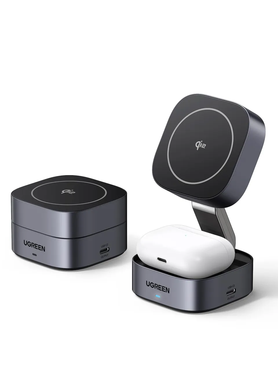 ugreen-magflow-2-in-1-stazione-di-ricarica-wireless-magnetica-qi2-15w-pieghevole image 1