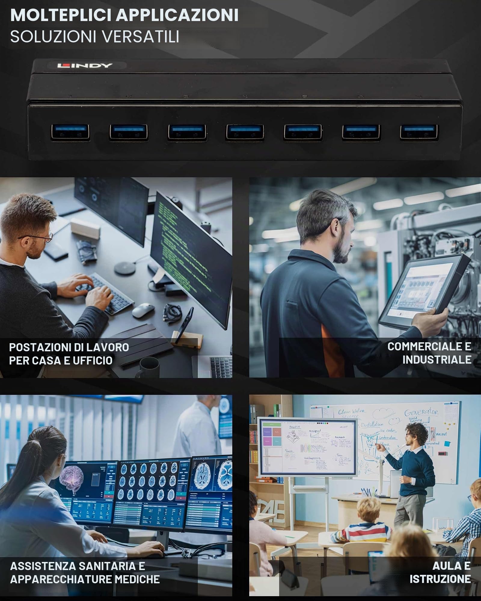 lindy-43228-hub-usb-3-0-7-porte-con-ricarica-bc-1-2 image 4