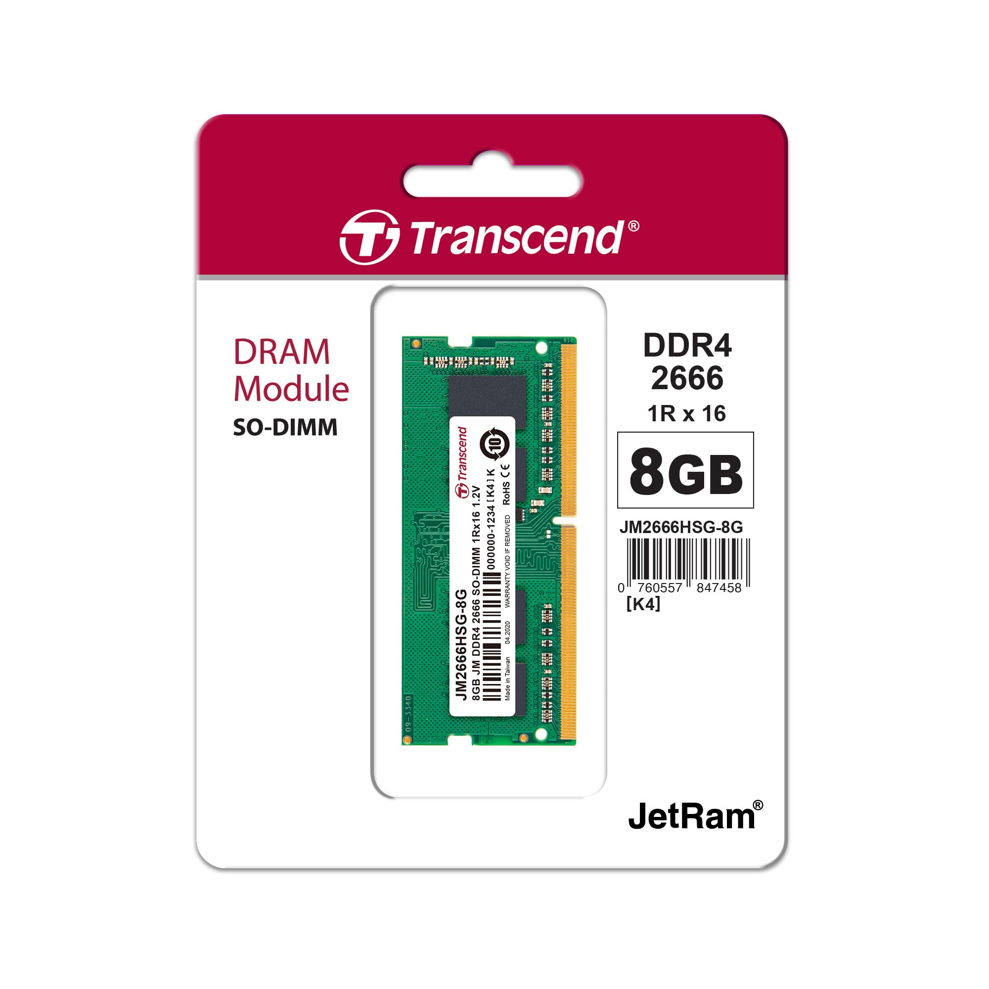 transcend-jetram-jm2666hsg-8g-memoria-so-dimm-ddr4-8gb-2666mhz image 2