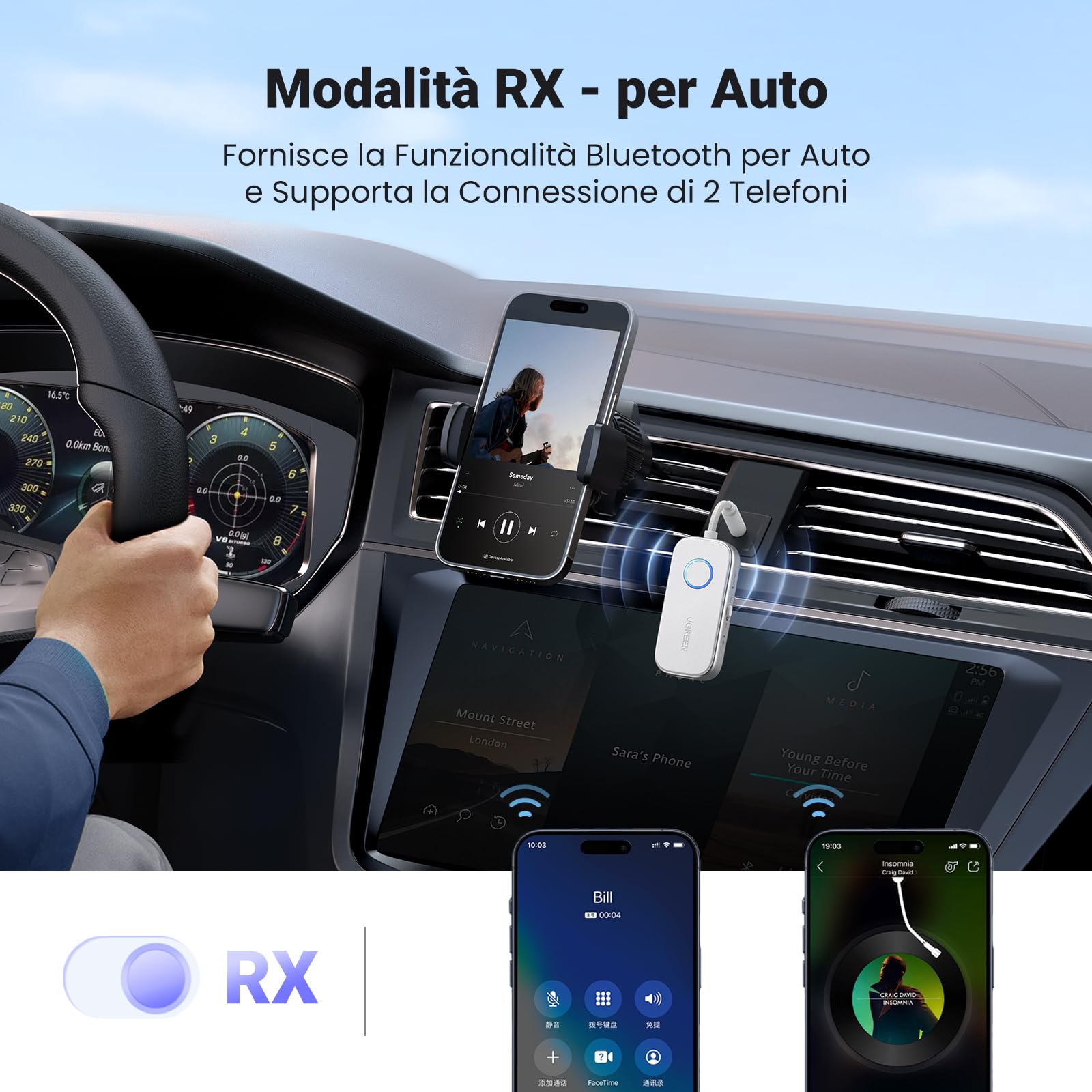 ugreen-trasmettitore-ricevitore-bluetooth-6-0-2-in-1-jack-3-5mm-18h-autonomia image 7