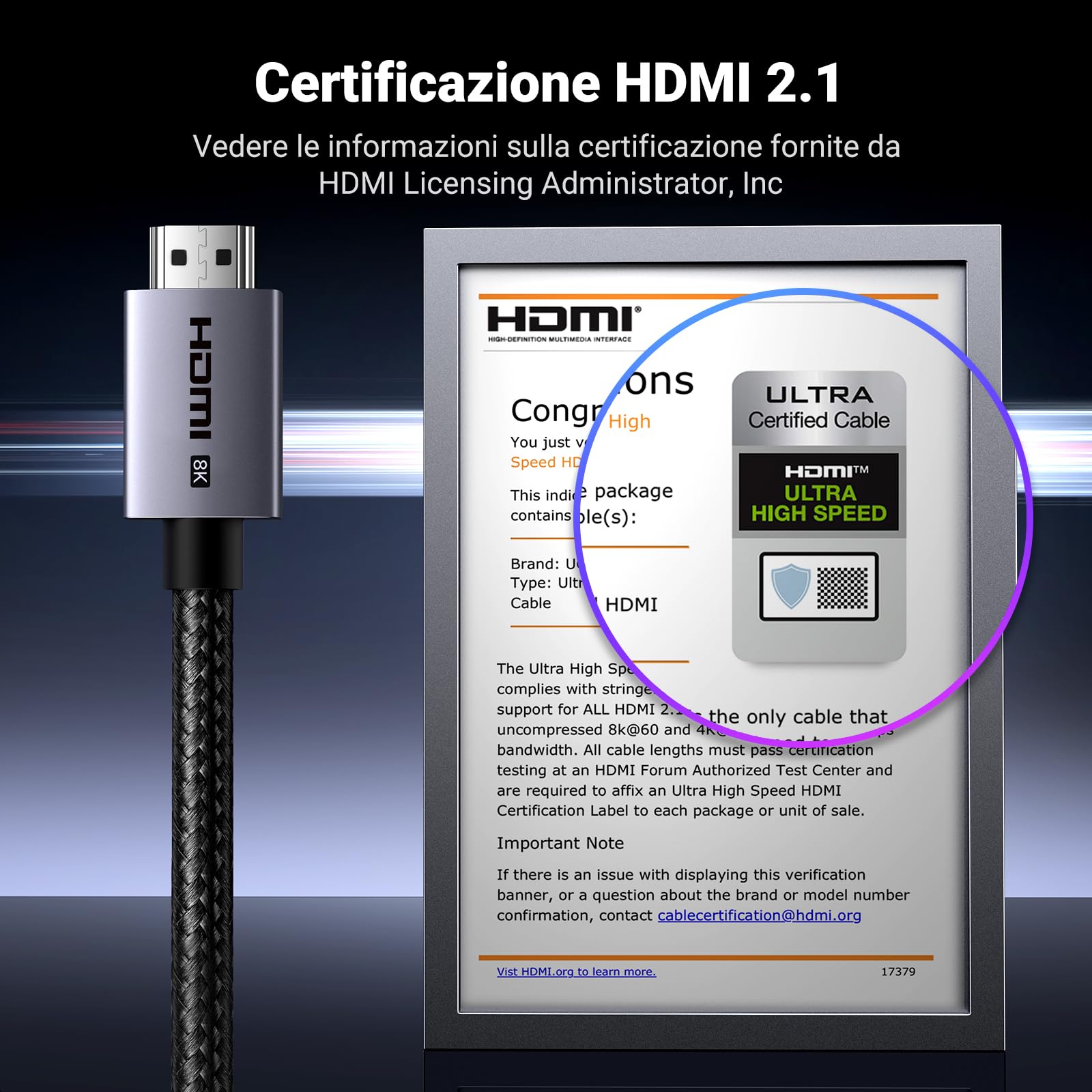 ugreen-cavo-hdmi-2-1-certificato-8k-60hz-4k-240hz-48gbps-2m image 2