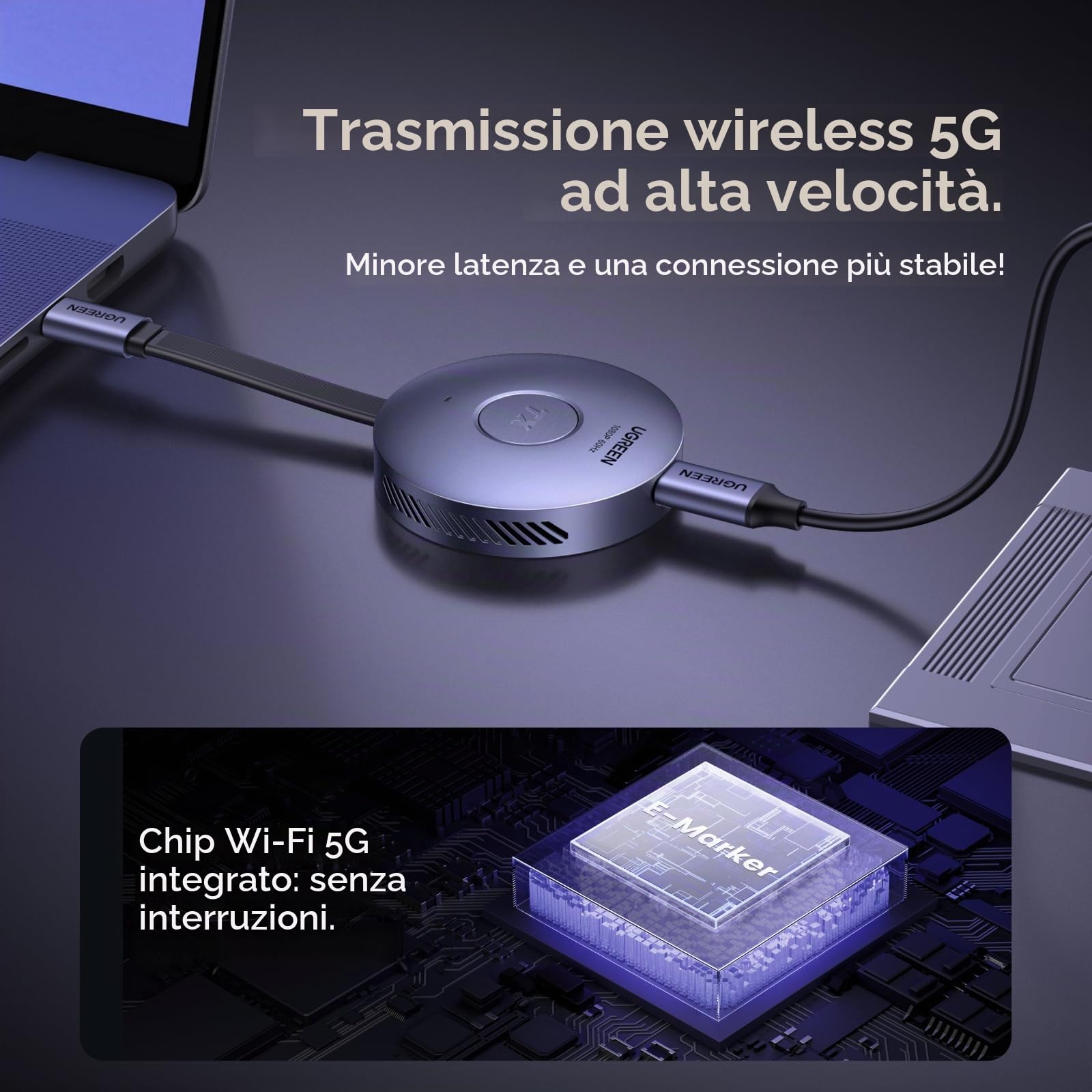 ugreen-trasmettitore-ricevitore-hdmi-wireless-usb-c-hdmi-1080p-50m-pd-30w image 4