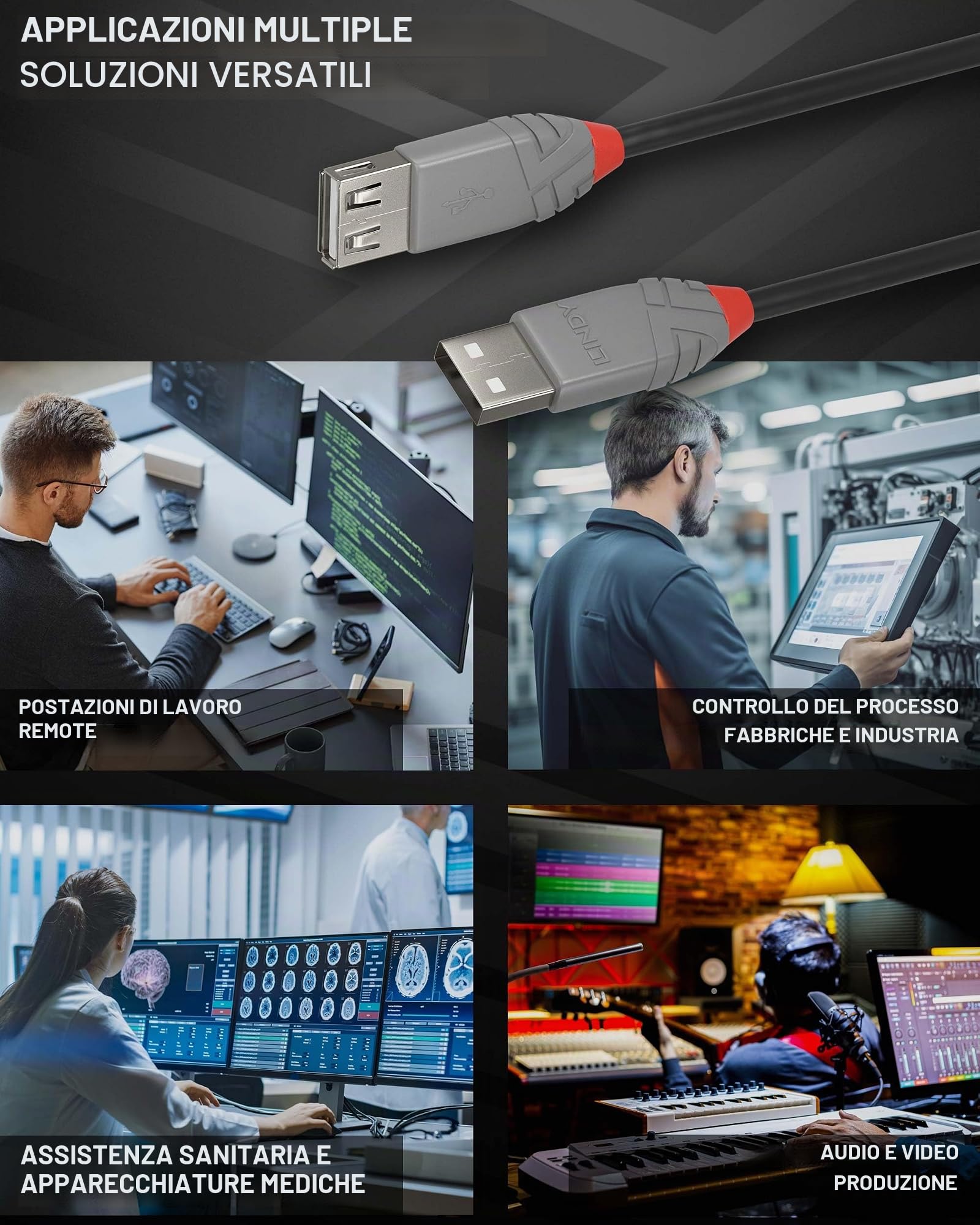 lindy-anthra-line-cavo-prolunga-usb-2-0-tipo-a-3-metri-480mbps image 5