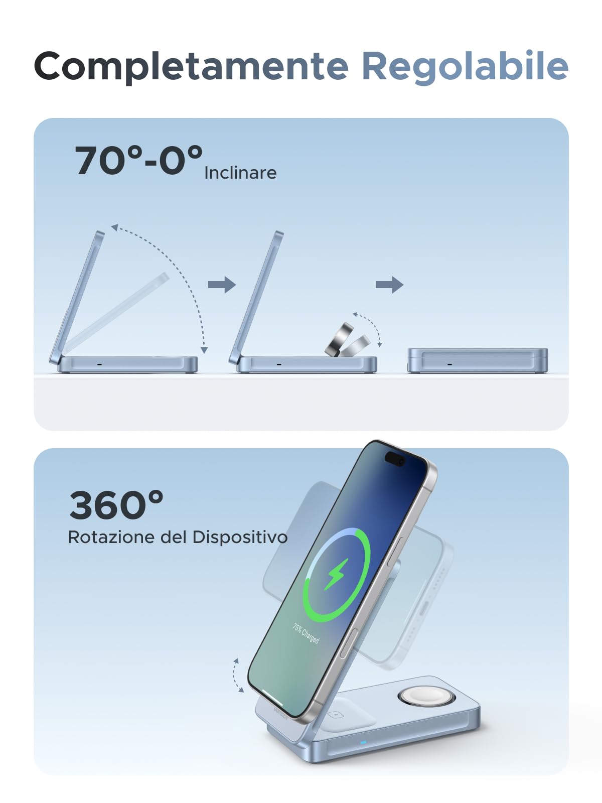 ugreen-magflow-3-in-1-qi2-25w-stazione-ricarica-wireless-magsafe-pieghevole image 8