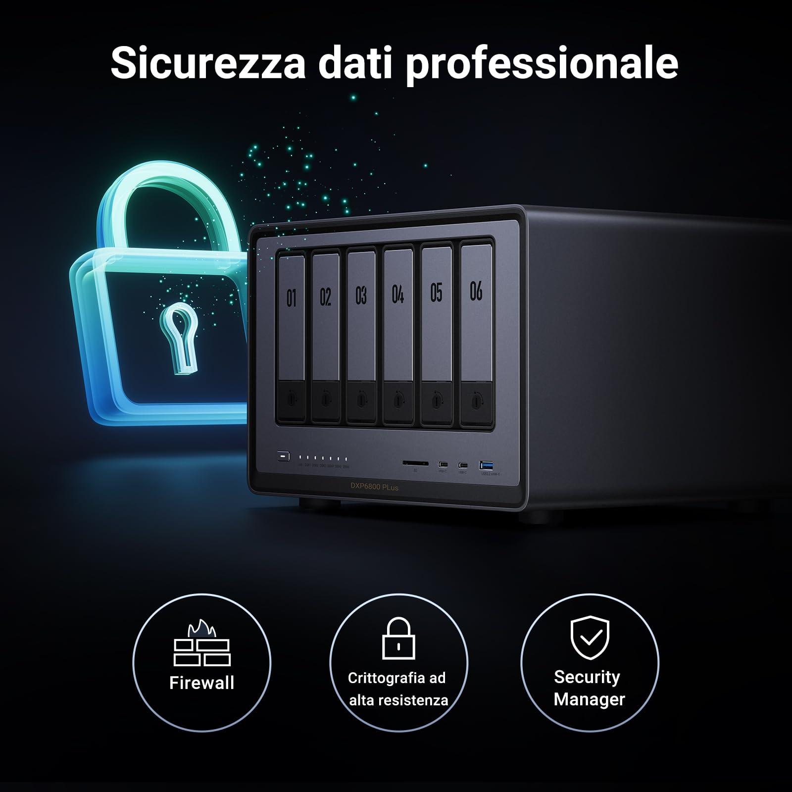 ugreen-nasync-dxp6800-plus-nas-6-vani-intel-core-i3-1215u-10gbe-senza-hdd image 6