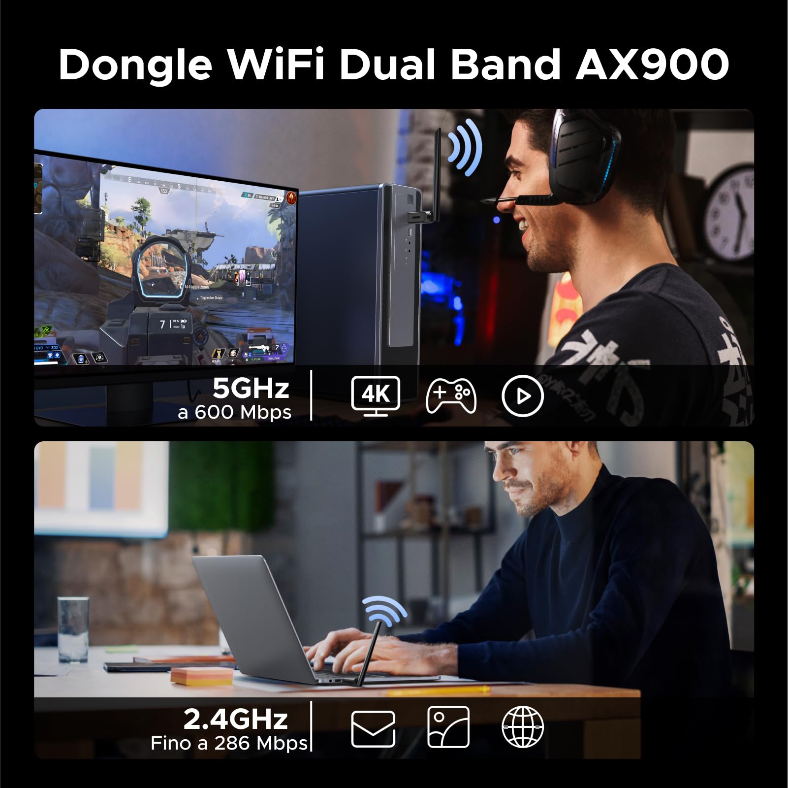 ugreen-adattatore-usb-wifi-6-ax900-bluetooth-5-4-con-antenna image 3