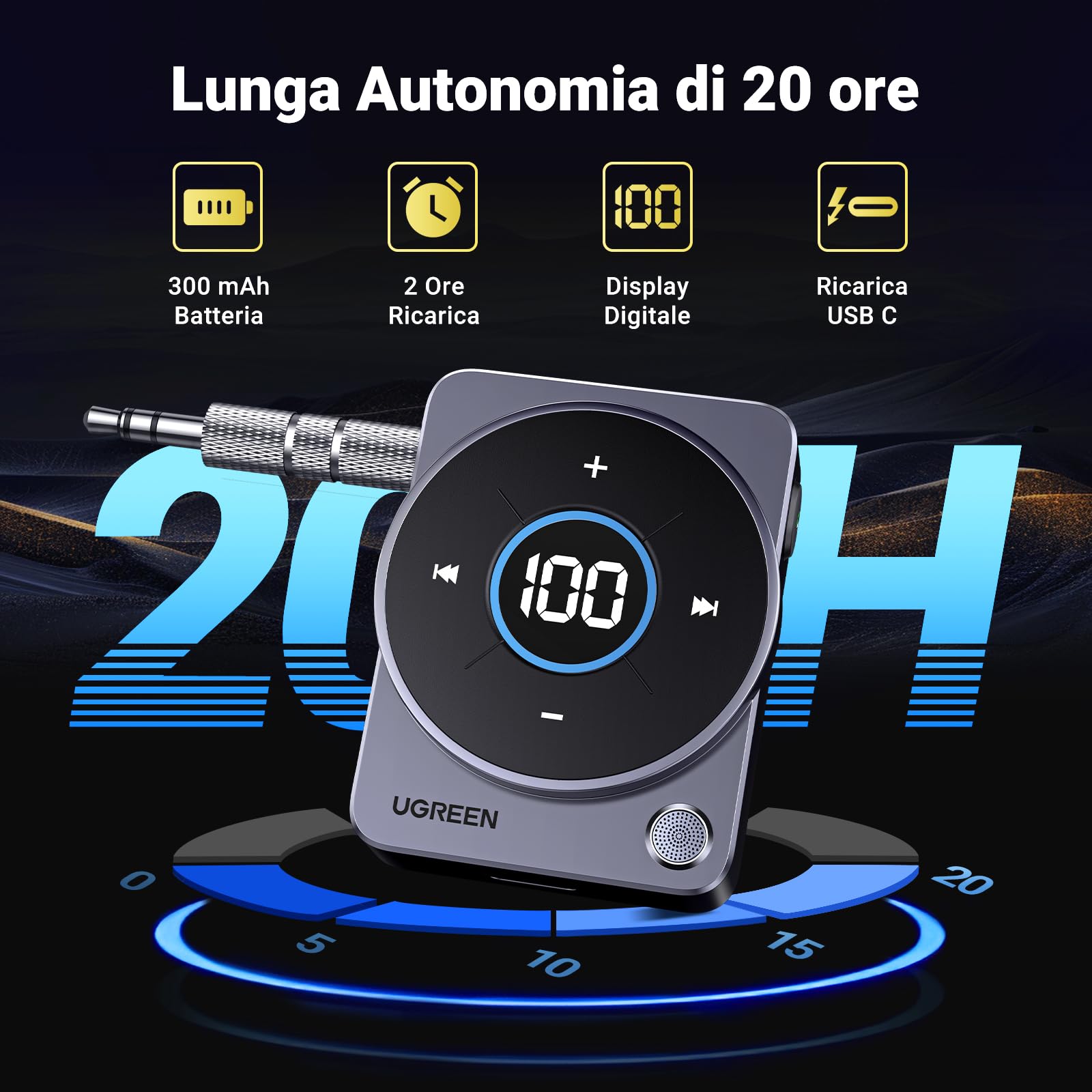 ugreen-ricevitore-bluetooth-5-4-aux-jack-3-5mm-20h-rgb image 3
