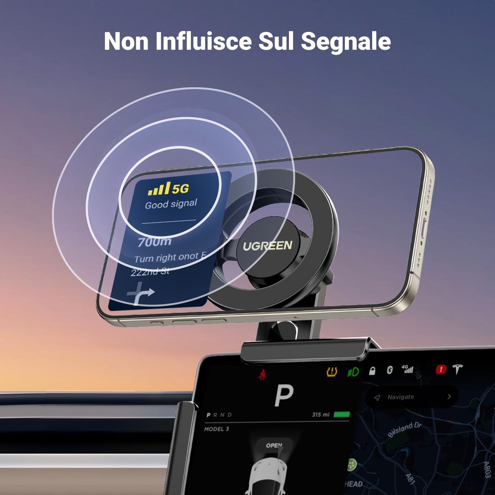 ugreen-supporto-telefono-auto-magnetico-magsafe-per-tesla-model-3-y image 3