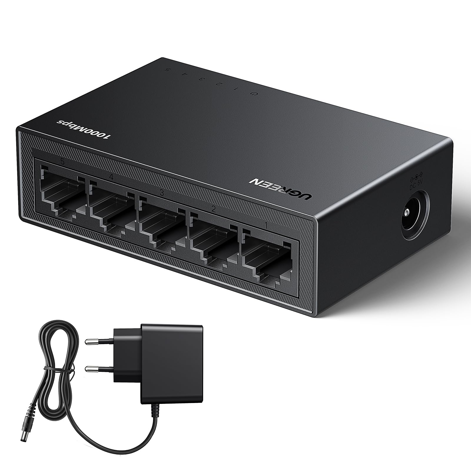 ugreen-switch-di-rete-ethernet-5-porte-gigabit-10-100-1000-mbps-rj45 image 1