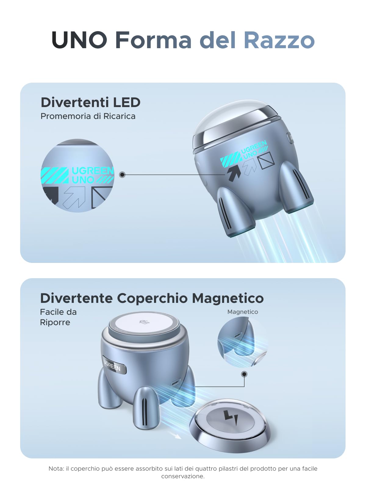 ugreen-uno-qi2-2-in-1-caricatore-wireless-magnetico-25w-iphone-airpods image 5