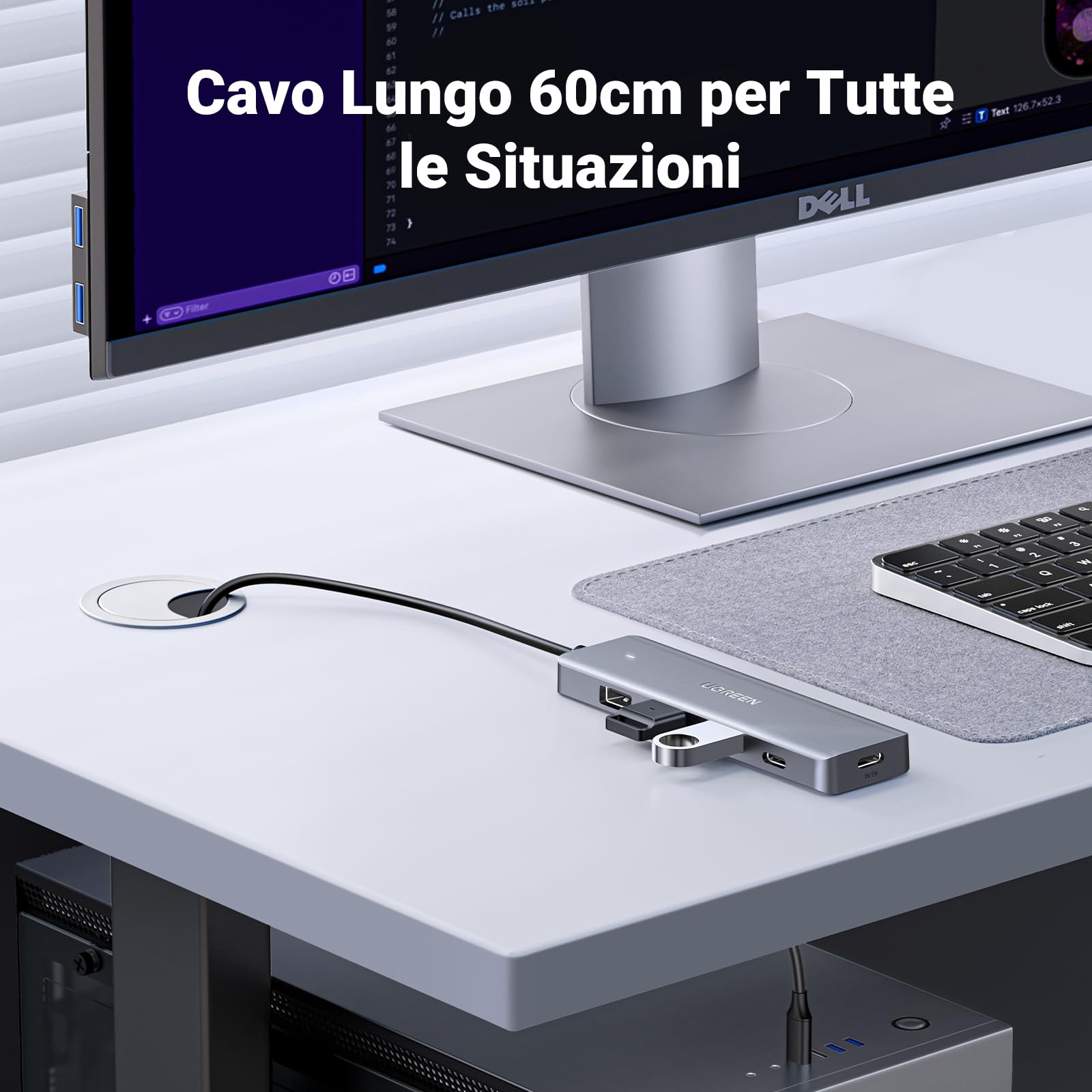 ugreen-hub-usb-3-0-4-porte-5gbps-con-cavo-60cm image 3