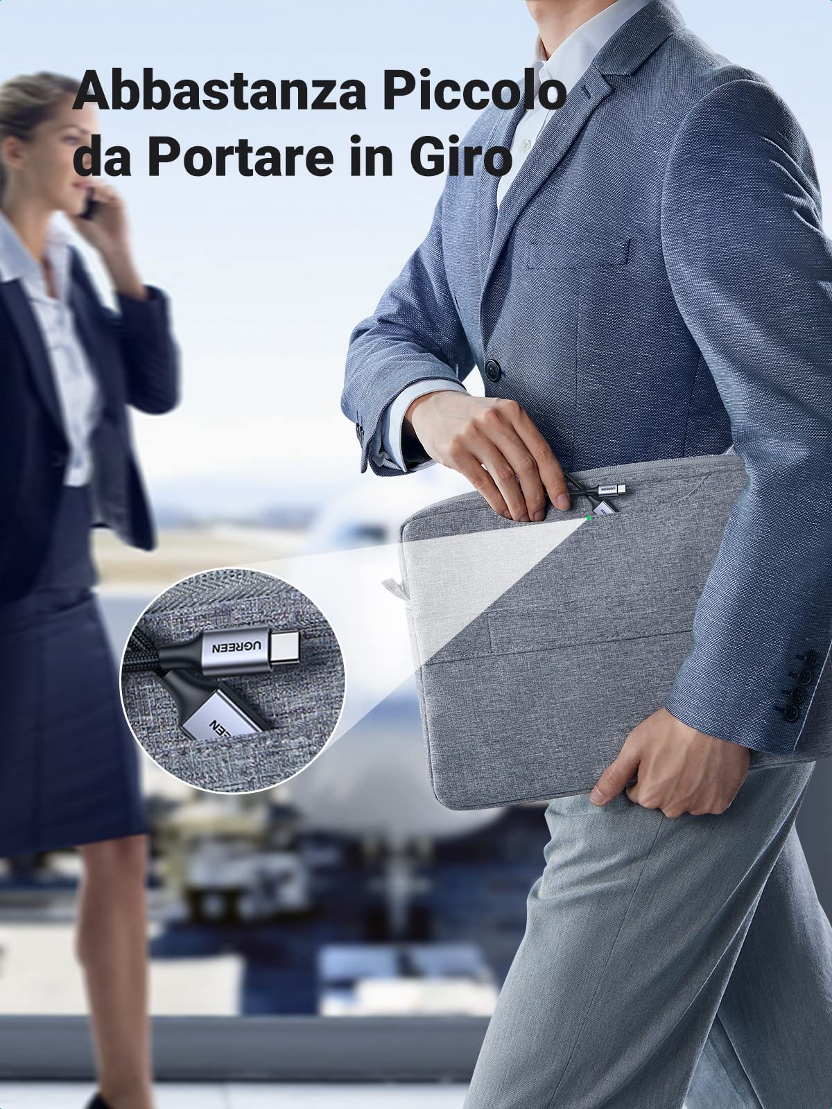 ugreen-adattatore-usb-c-a-usb-a-3-0-5gbps-alluminio-2-pezzi-grigio image 7
