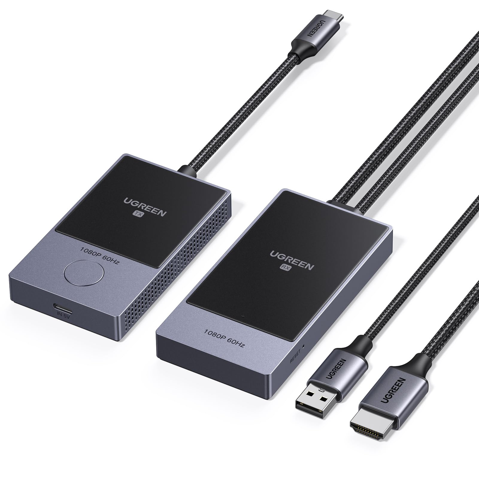 ugreen-trasmettitore-ricevitore-hdmi-wireless-usb-c-tx-hdmi-rx-1080p-60hz-50m-pd image 1