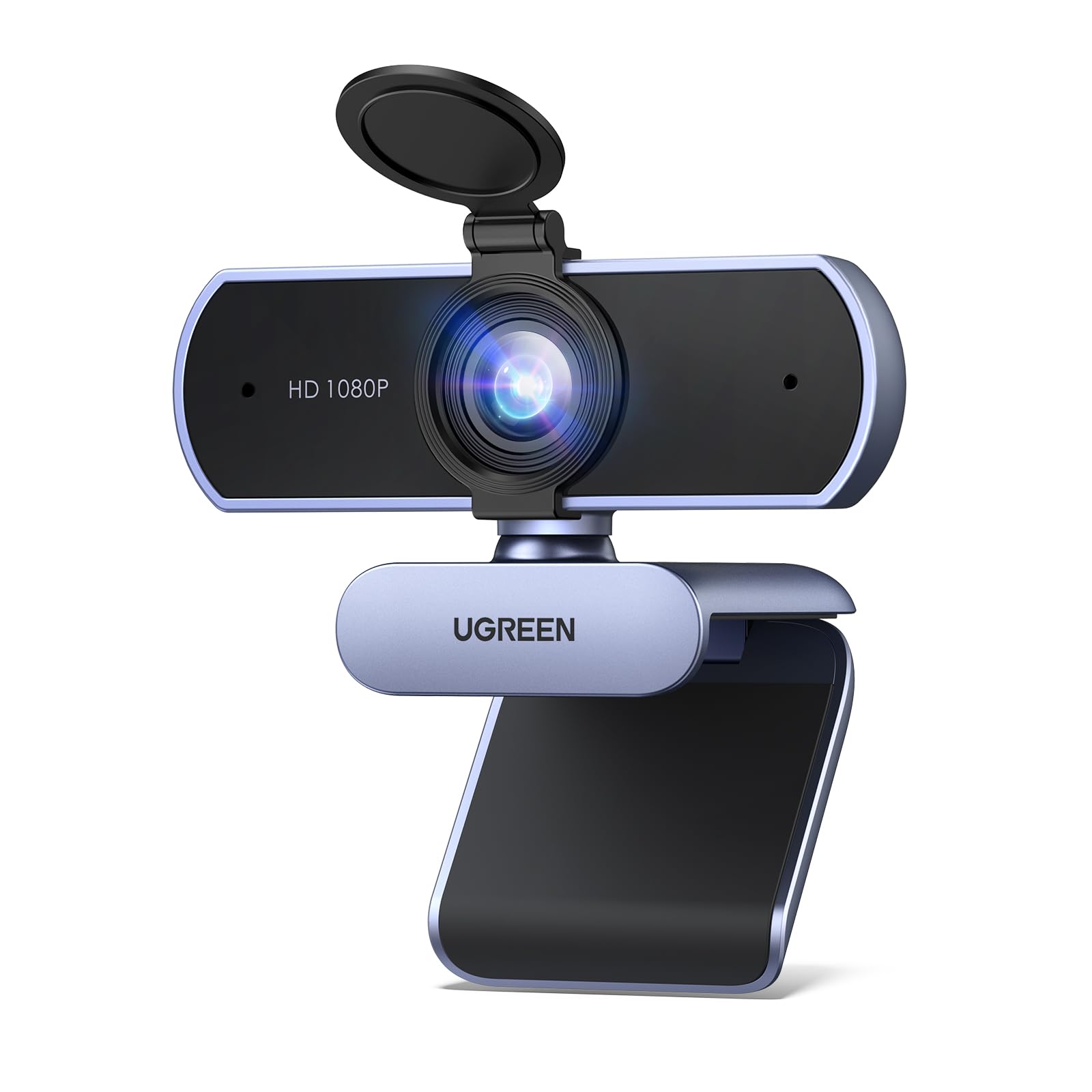 ugreen-webcam-full-hd-1080p-usb-a-con-doppio-microfono-grigio image 1